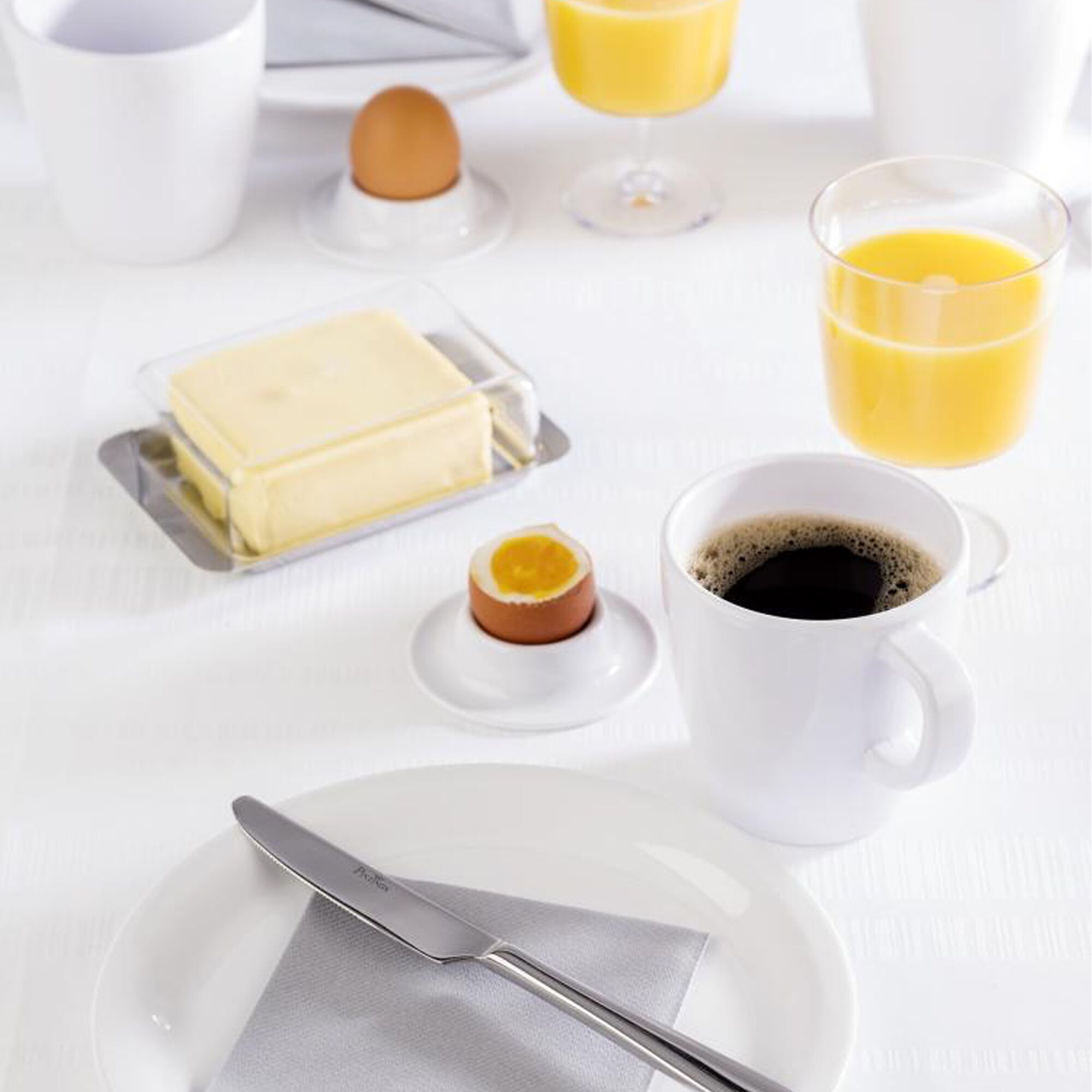 (6 pcs) Coquetier EGGY - Mélamine - Ø 85mm - Blanc