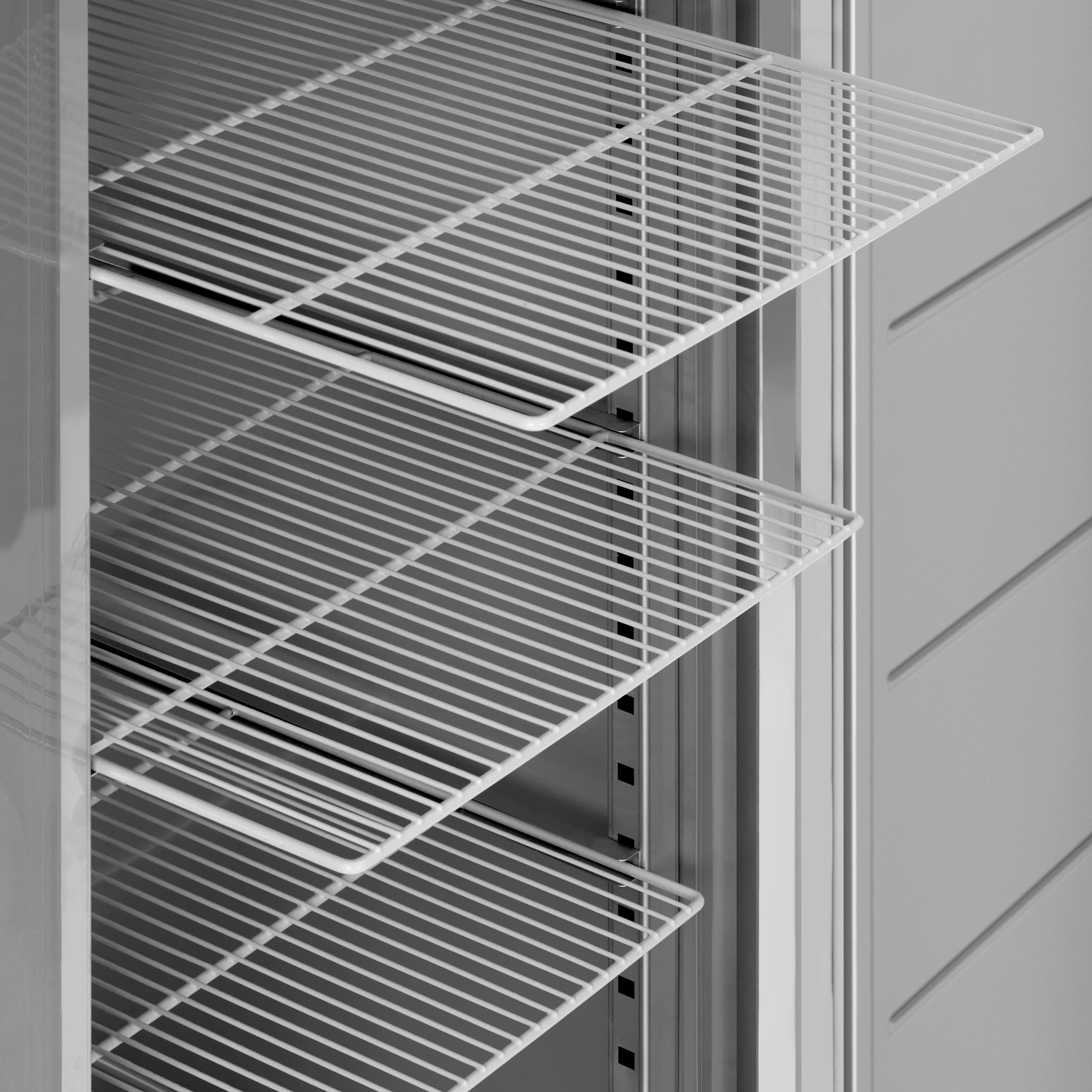 Armoire réfrigérée positive en acier inoxydable ECO – 1200 litres – avec 2 portes en inox – intérieur de la porte en plastique