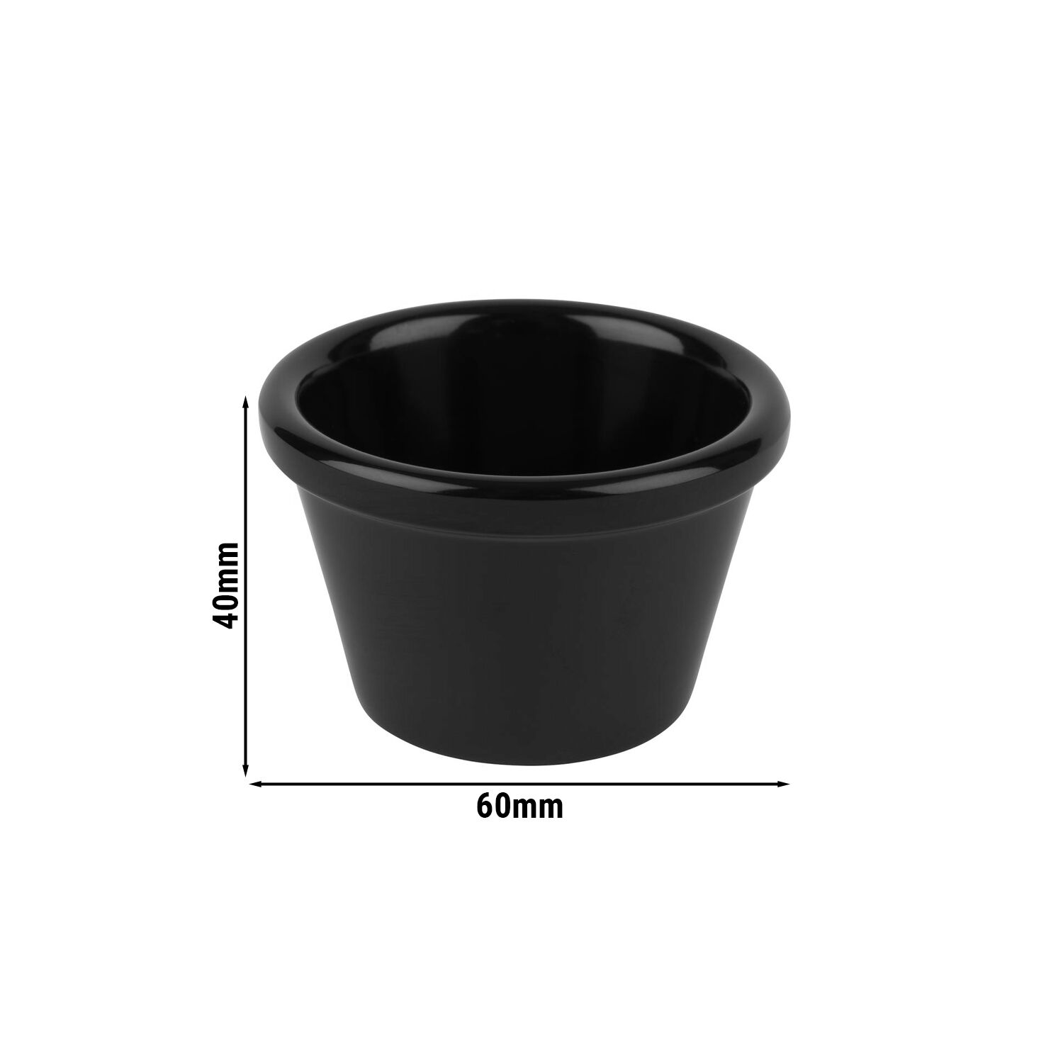 (24 pièces) Coupelles à sauce - CASUAL - Melamine - 50 ml - Ø 60 mm - Noir