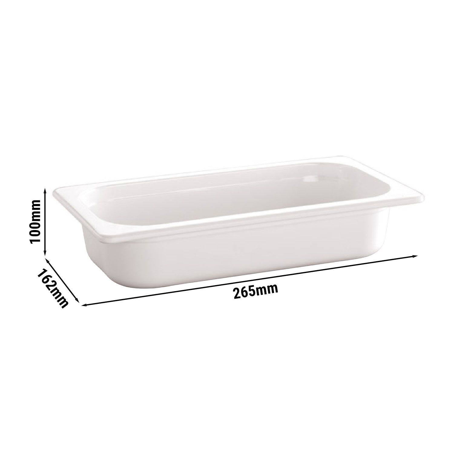 (6 pièces) Bac en mélamine GN 1/4 - ECOLINE - 1,9 litres - Hauteur : 100 mm