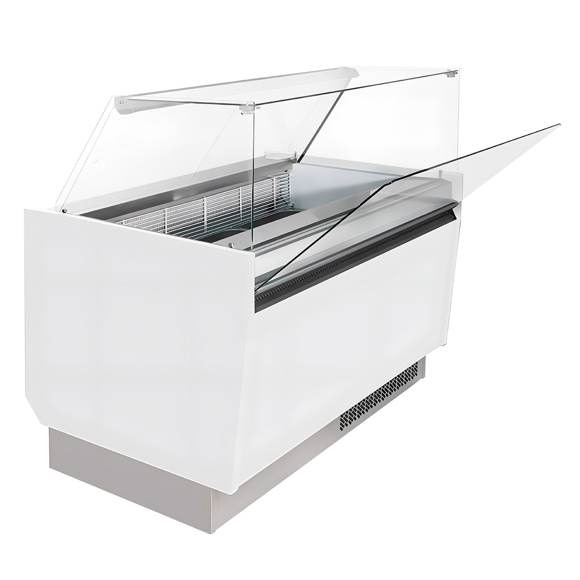 Vitrine à glace LIAM – 1310 mm – refroidissement statique – pour 10+10 bacs à glace de 5 litres – Blanc