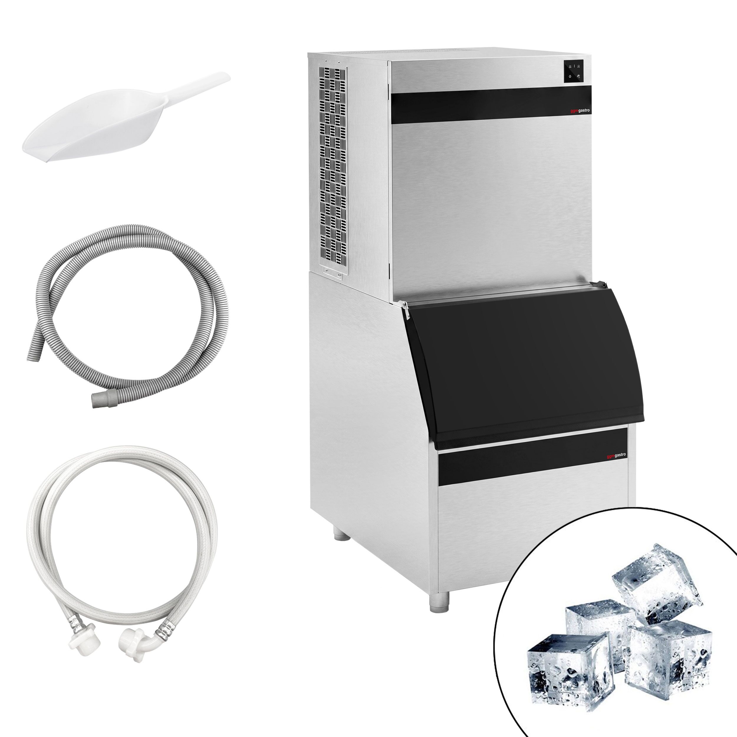 Commercial Ice Machine - Cube - 450 kg/24 h - incl. storage container