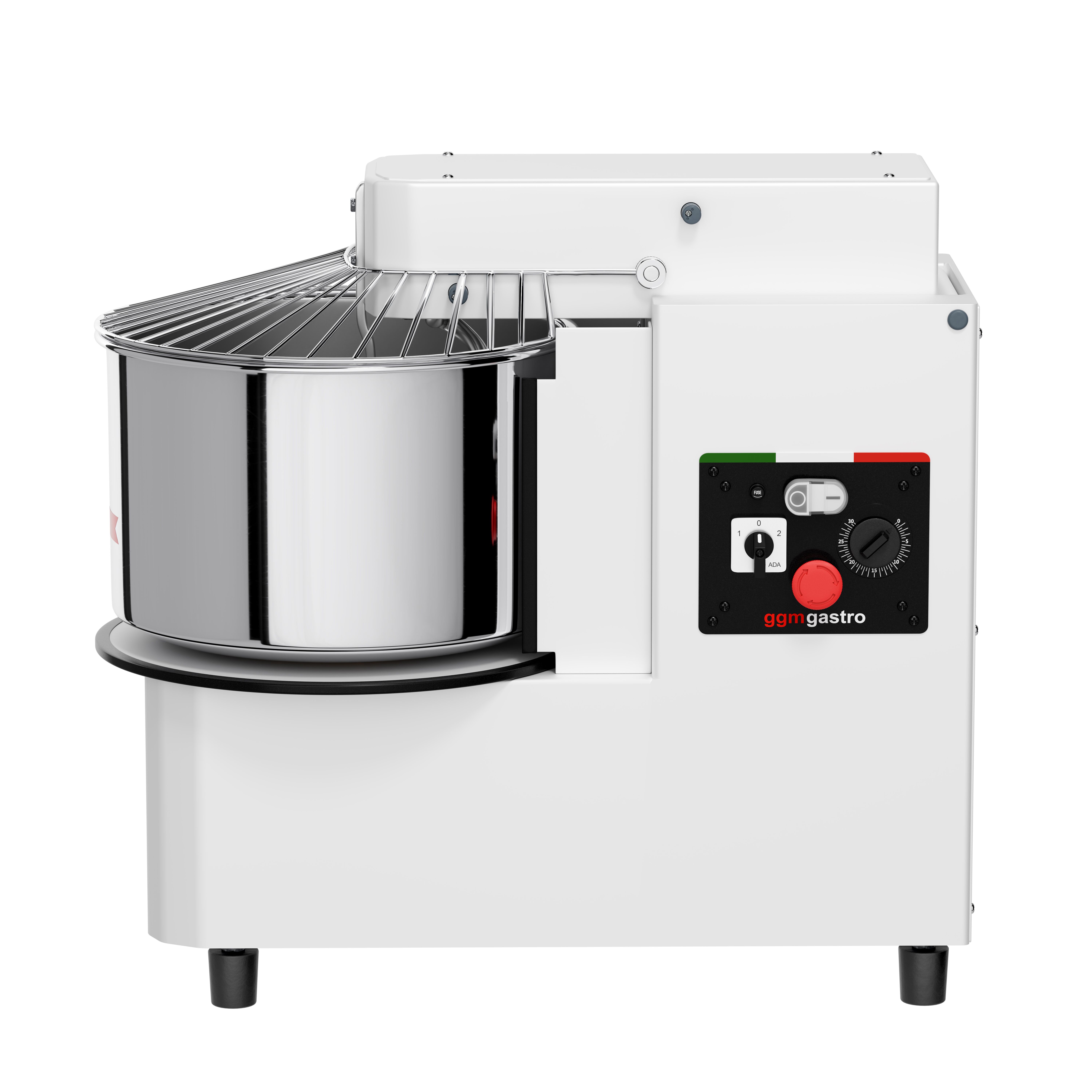 Pétrin à Pâte / Pétrin à spirale - 42 Litres / 38 kg - 2 Vitesses - Cuve Amovible & Tête Relevable - Fonction Minuterie