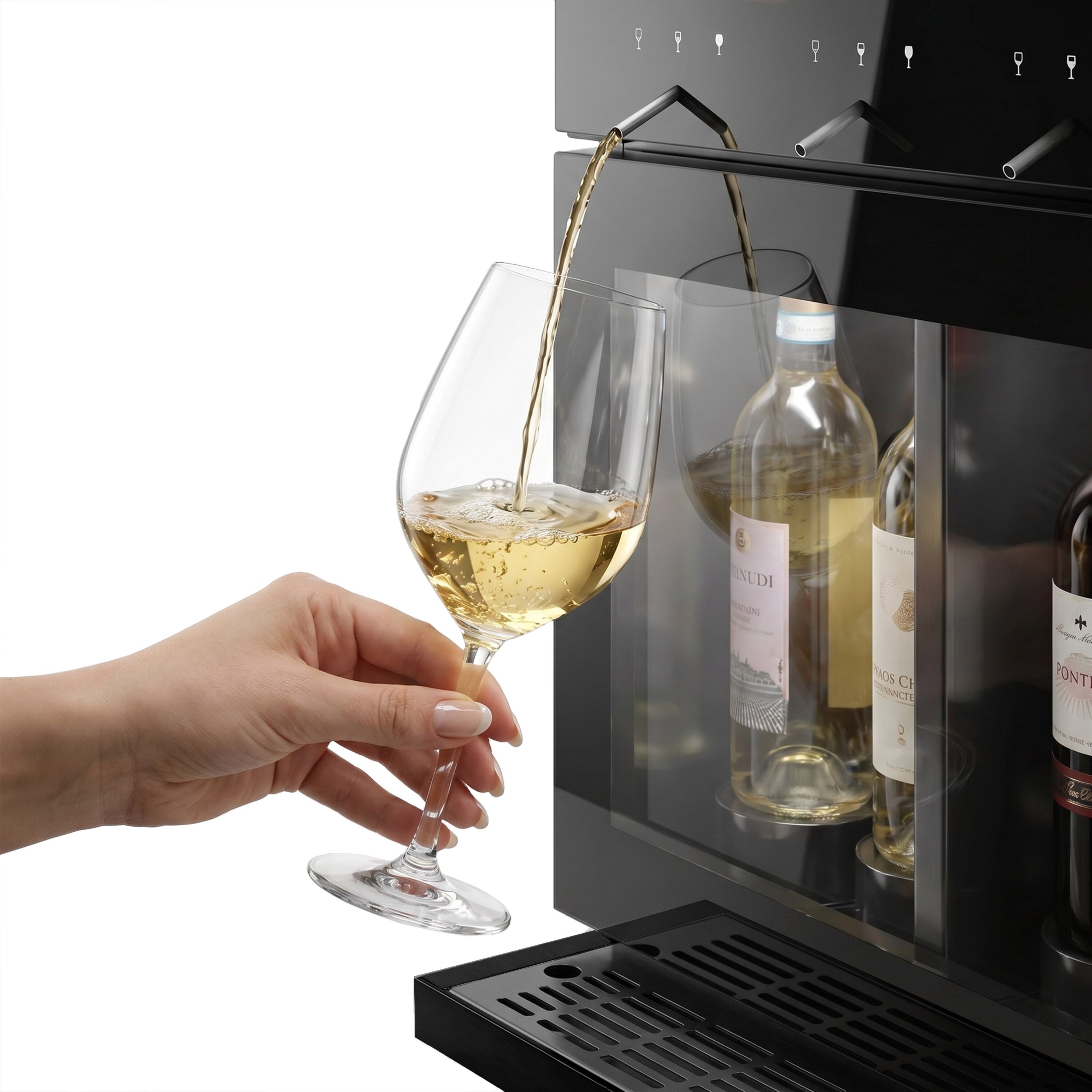 Distributeur de vin - 2 zones de température - réfrigéré - pour 4 bouteilles de vin