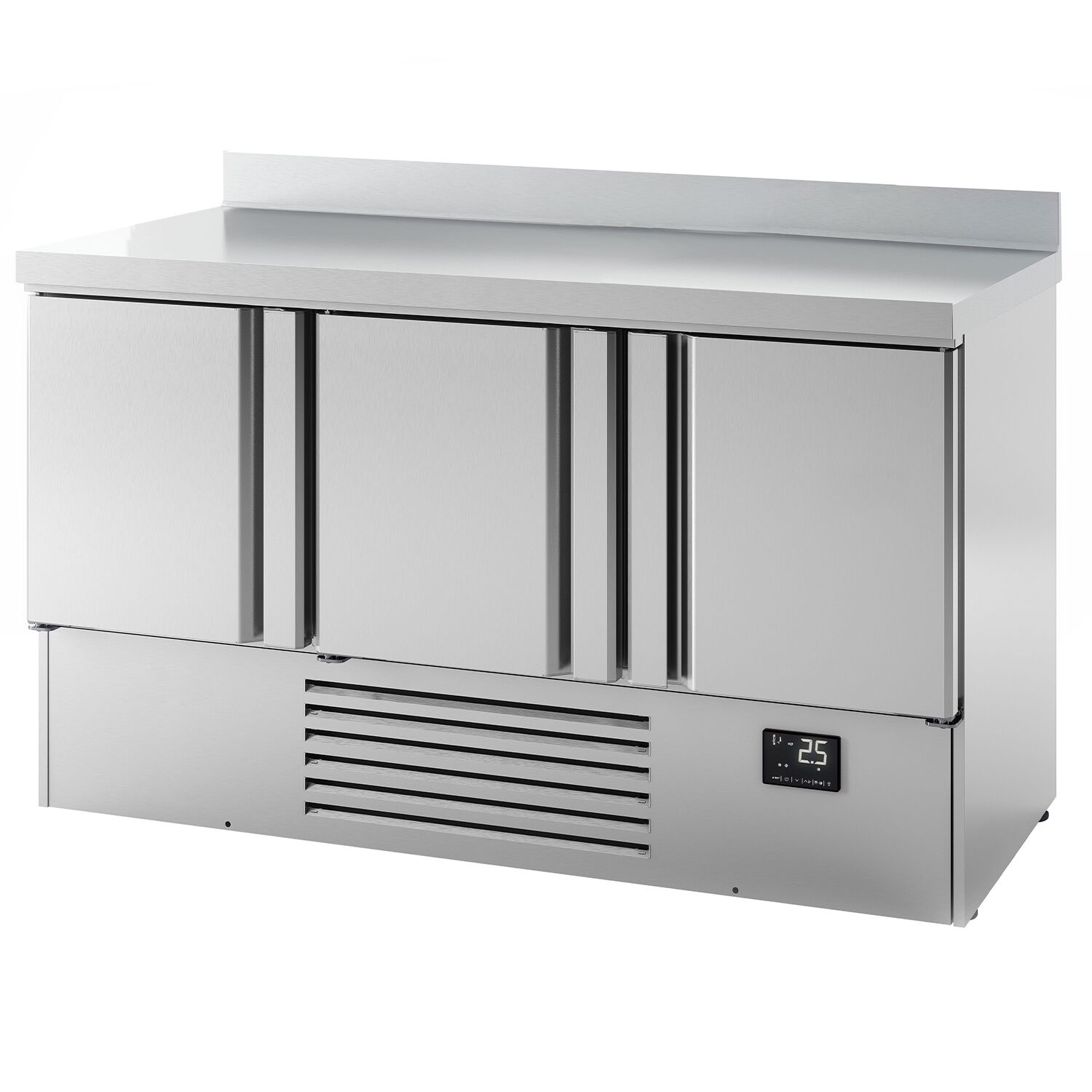 Table réfrigérée PREMIUM PLUS - 1460 x 700 mm - avec 3 portes - avec dosseret