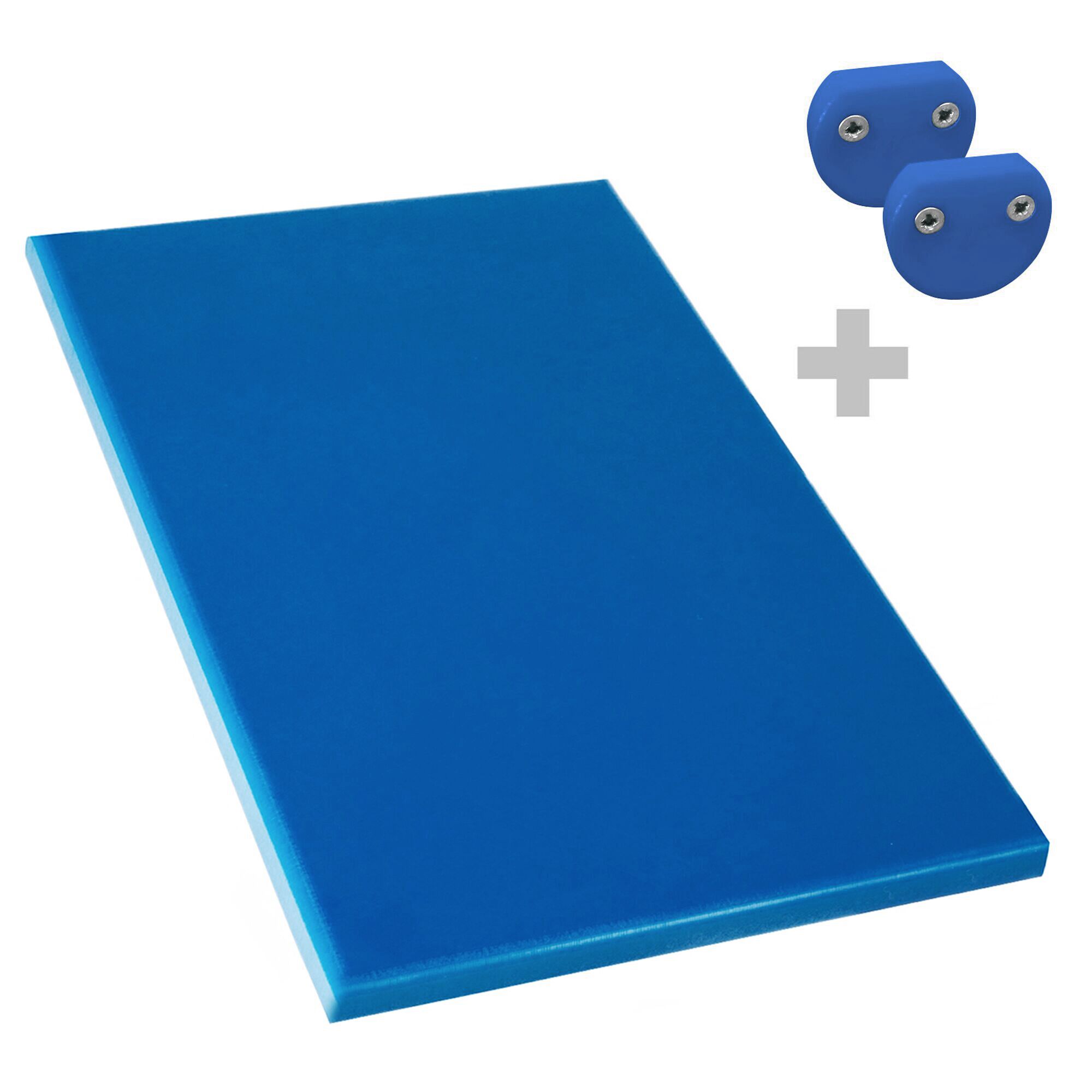 Planche à découper antidérapante avec butées – format EN 600 × 400 – conforme HACCP – Bleu