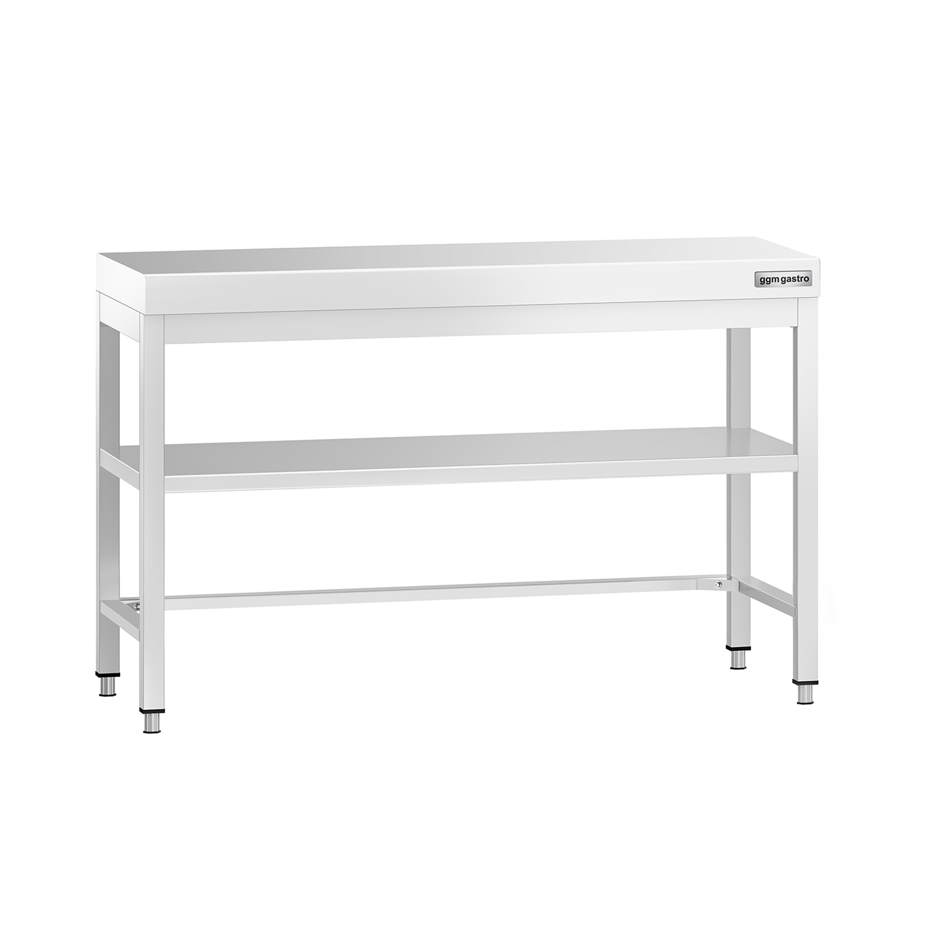 Table de travail inox PREMIUM - 1200 x 600 mm - avec tablette inférieure & Renforts
