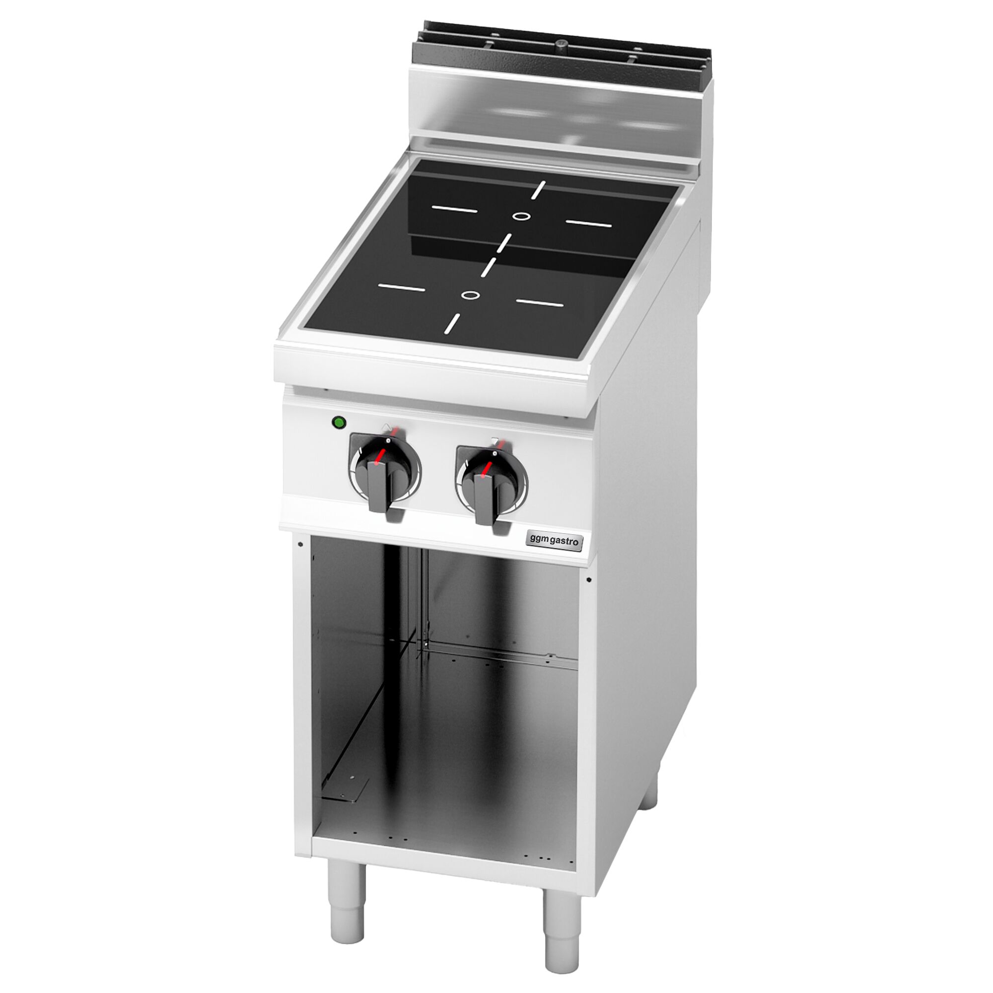 Réchaud vitrocéramique à poser - 6,4kW - 2 foyers infrarouges - sur placard ouvert