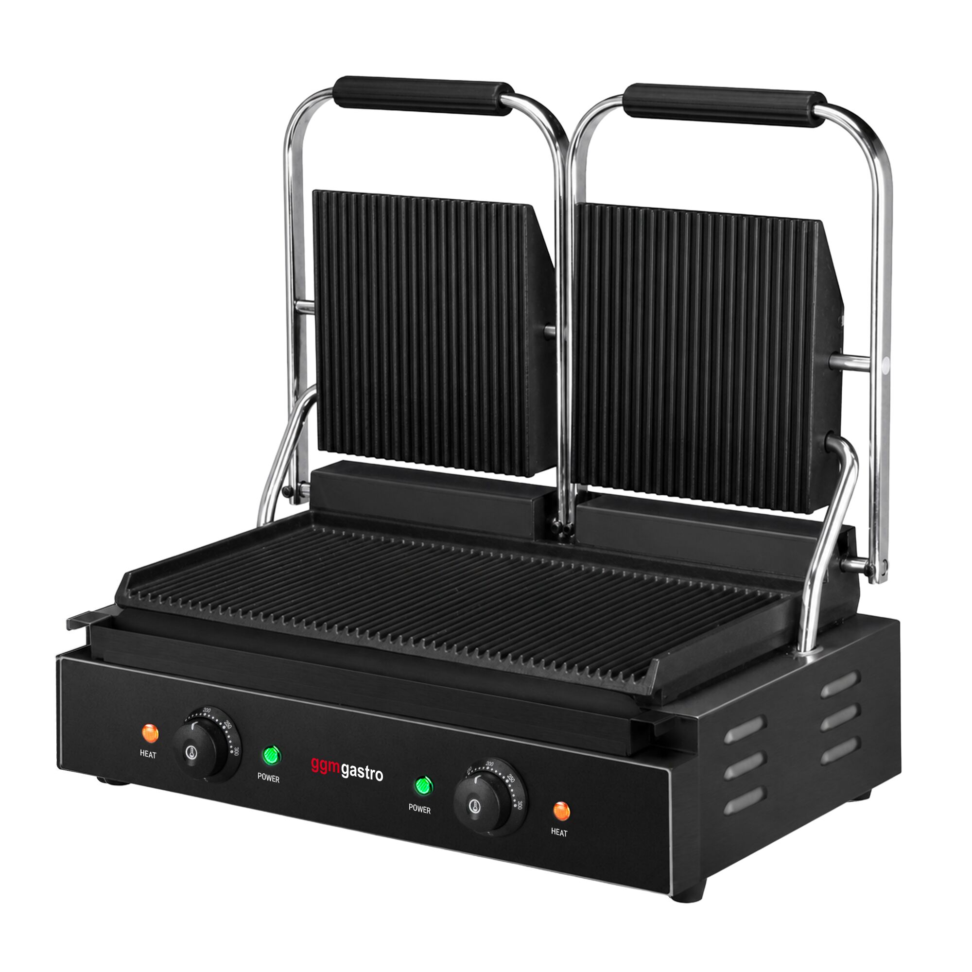 Commercial Contact Grill – Ribbed Top & Bottom Plates – 3.6 kW – Grill Area: 485 × 235 mm