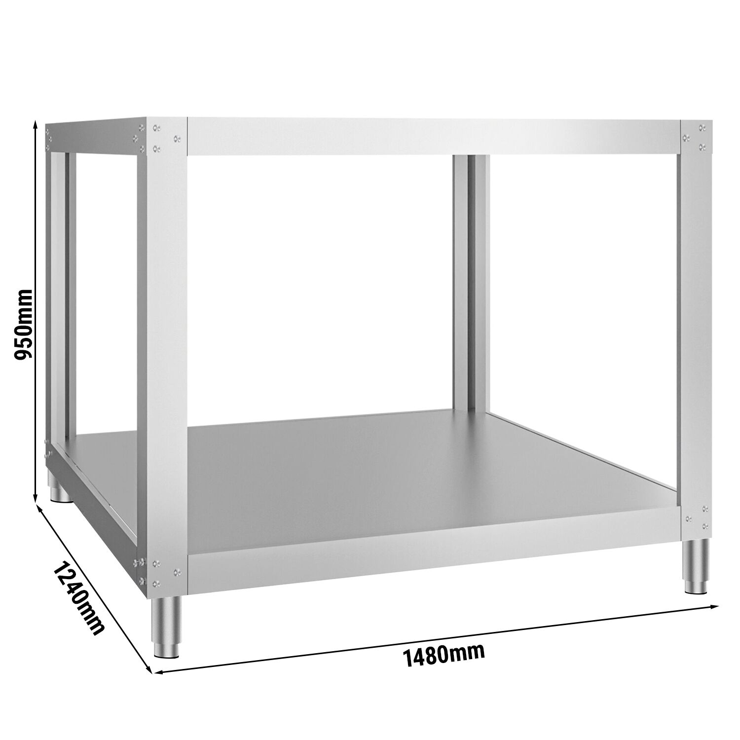 Support pour four à pizza - 1480x1240x950mm - Inox - compatible avec GEP9