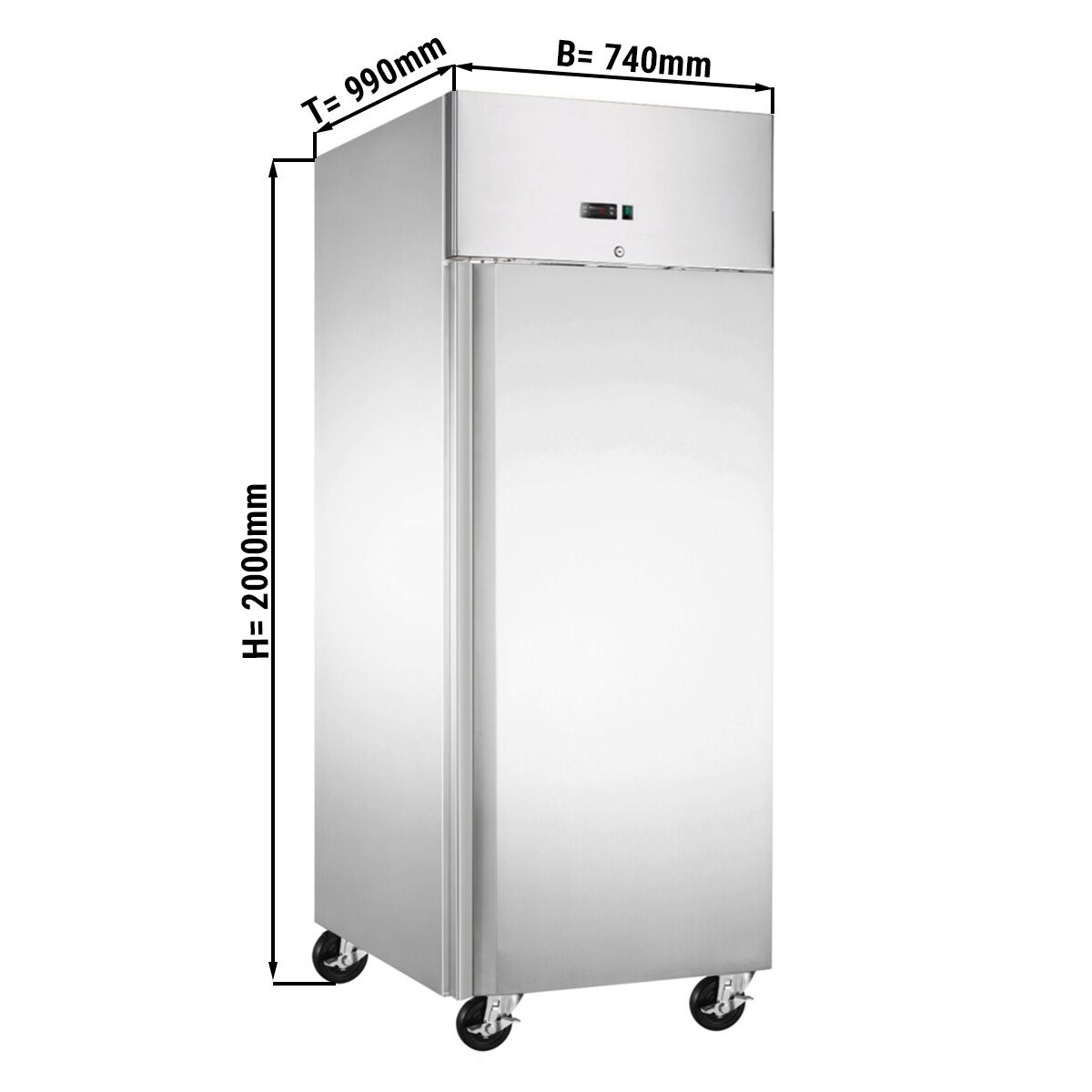 Réfrigérateur de boulangerie inox ECO – EN 600x800 – 600 litres – avec 1 porte