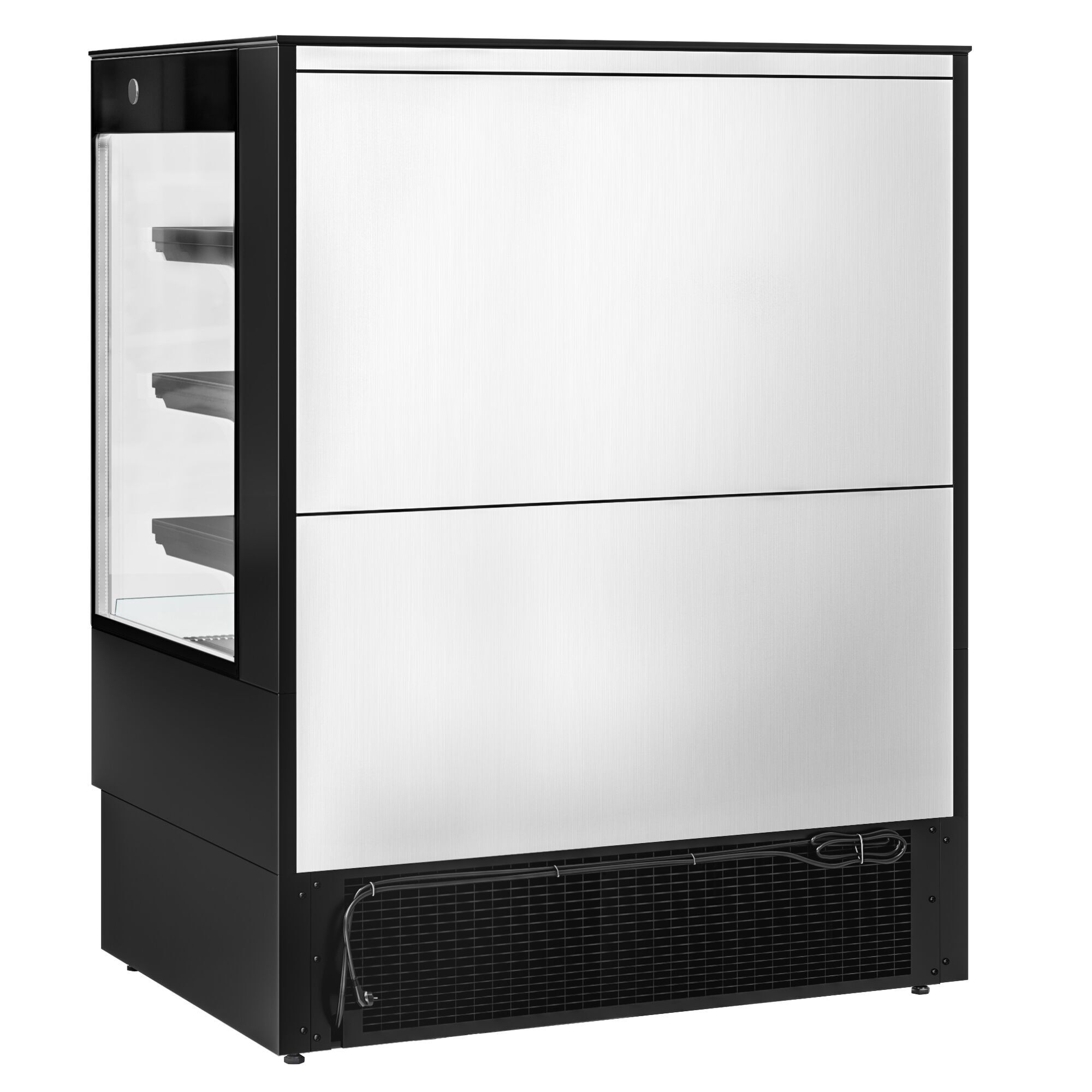 Vitrine murale réfrigérée - Libre-service - 1200mm - 390L - avec 3 étagères - arrière fermé - Noir