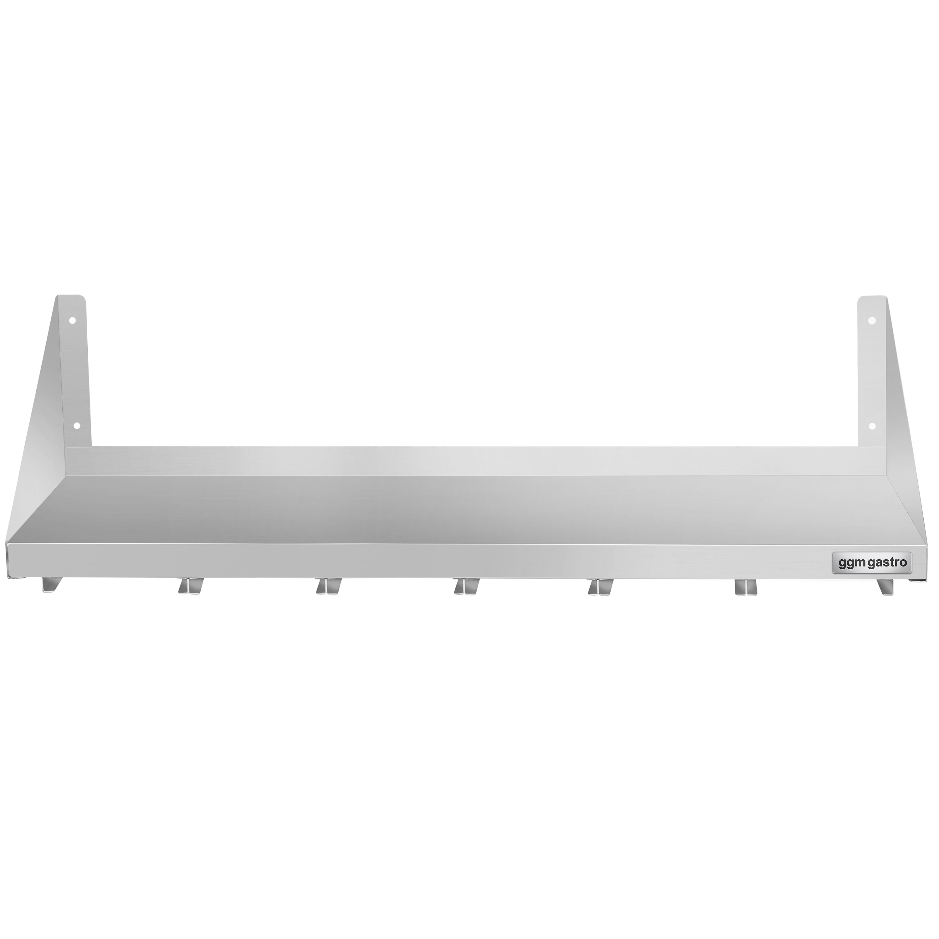 Étagère murale en inox pour Bacs GN 6x GN 1/6 - 1200x300mm - 1 niveaux - incl. glissières pour bacs GN