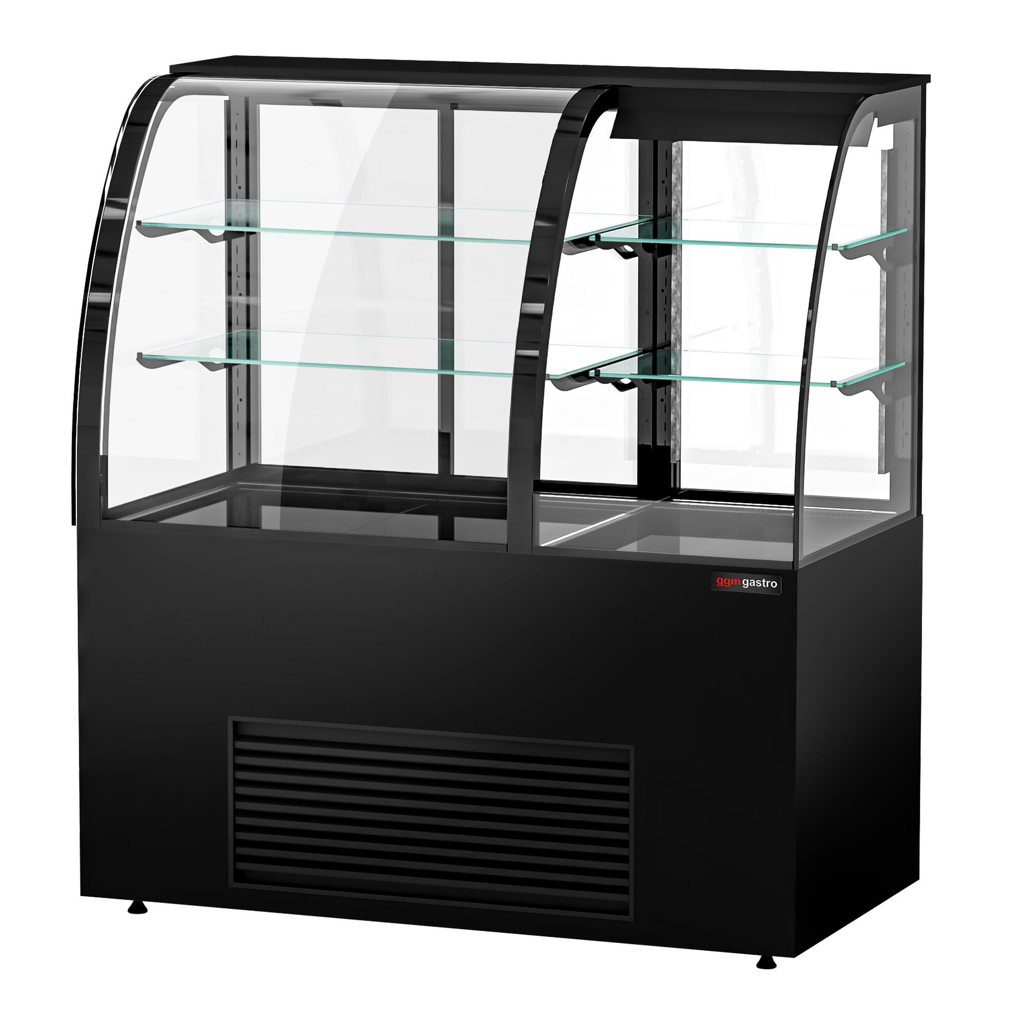 Commercial cake display fridge Self-Service - 1400mm - Double glazing - square - with 2 glass shelves