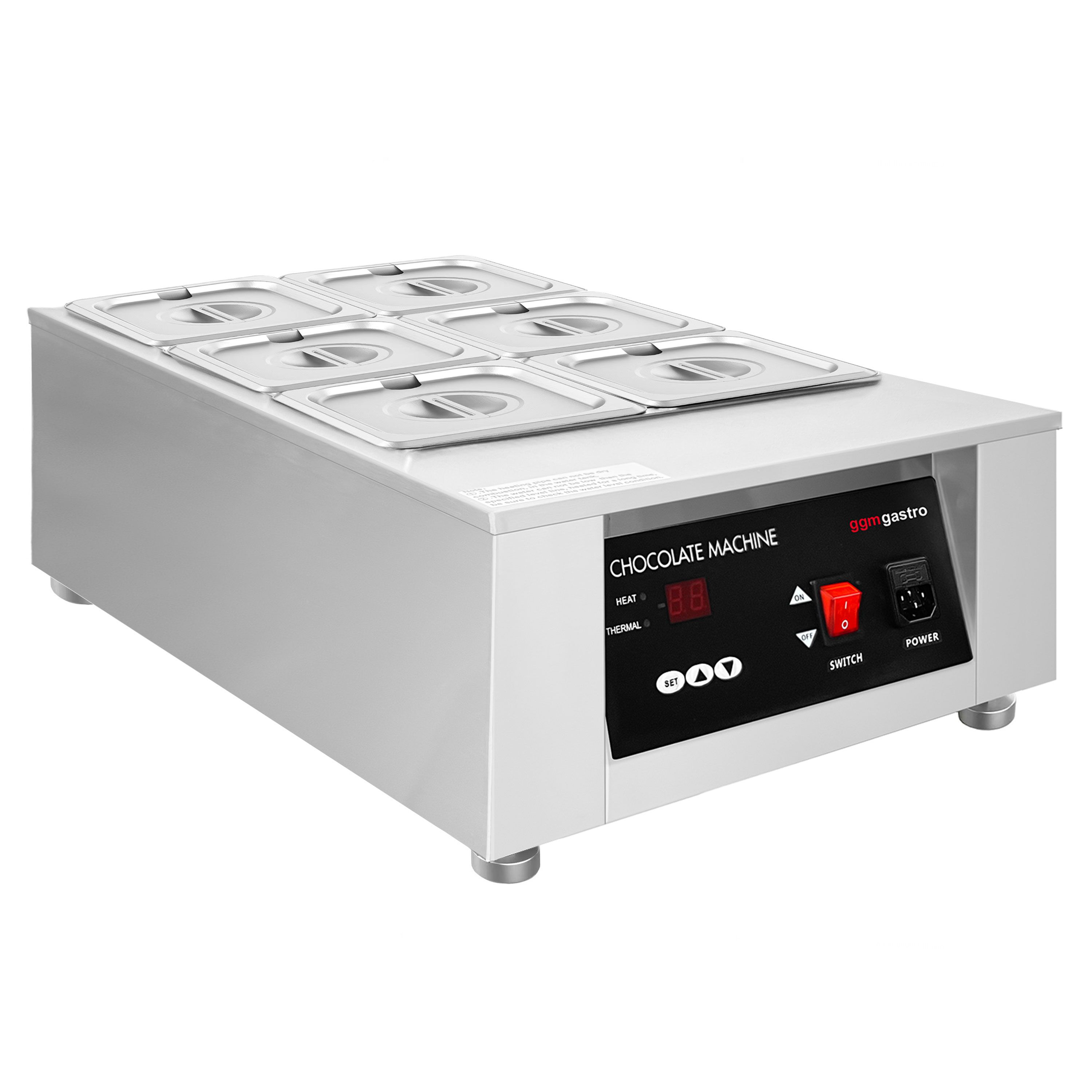 Fondoir à chocolat à bain-marie - 6x 1,7litres - 1kW