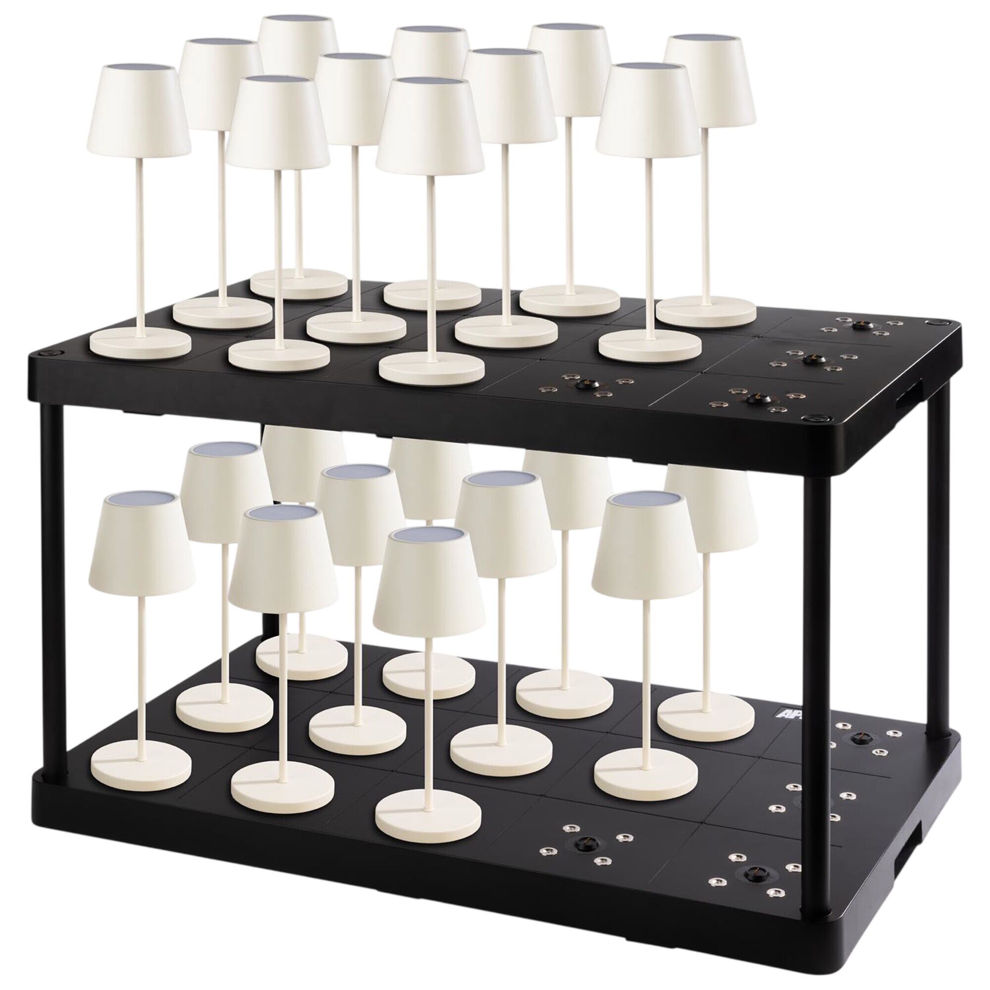 Station de charge (15 ports) - ABS plastique - 750x430x50mm - Noir - incl. prise secteur, 2 télécommandes avec piles