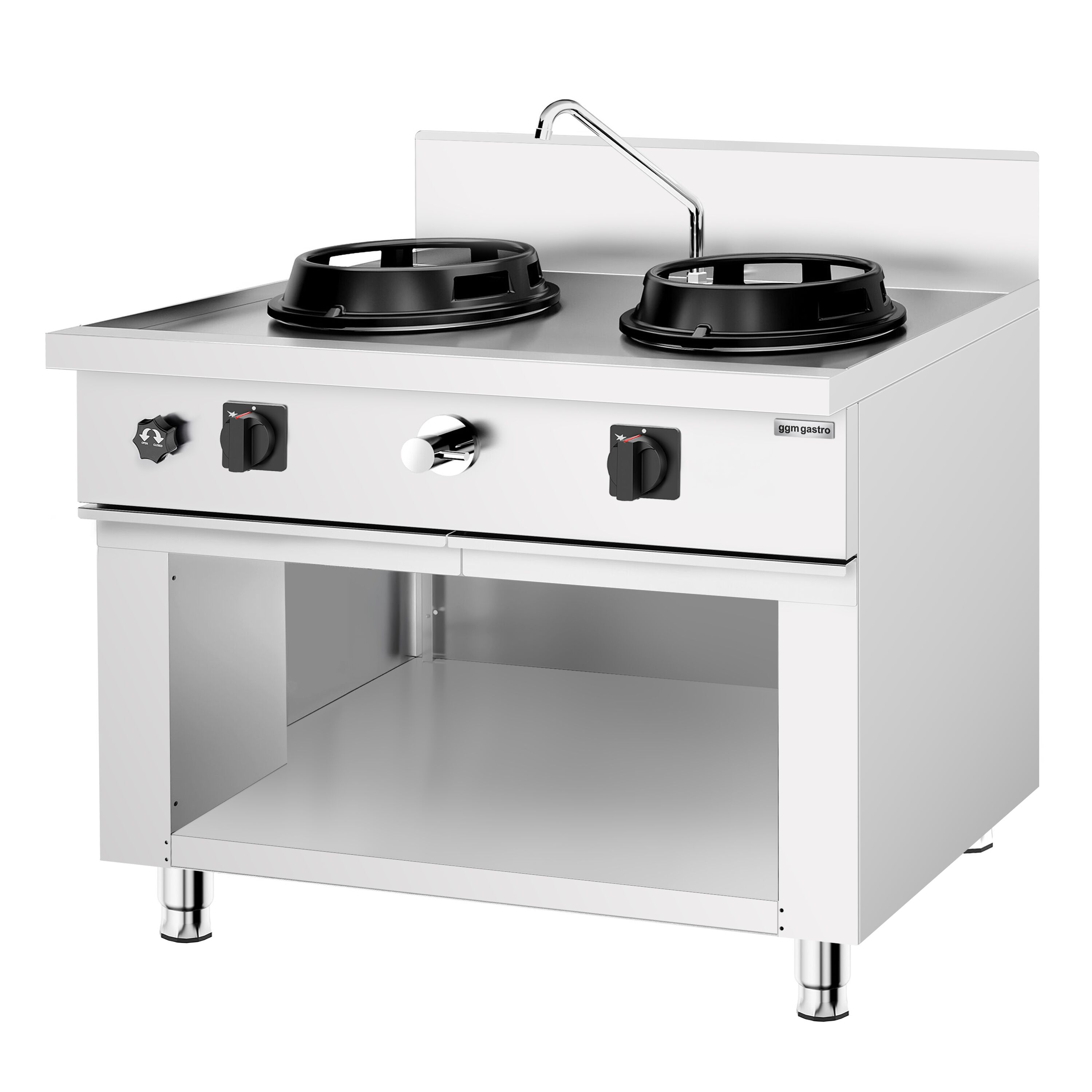 Cuisinière Wok à Gaz - 30 kW - 2 Brûleurs - incl. 1 Robinet