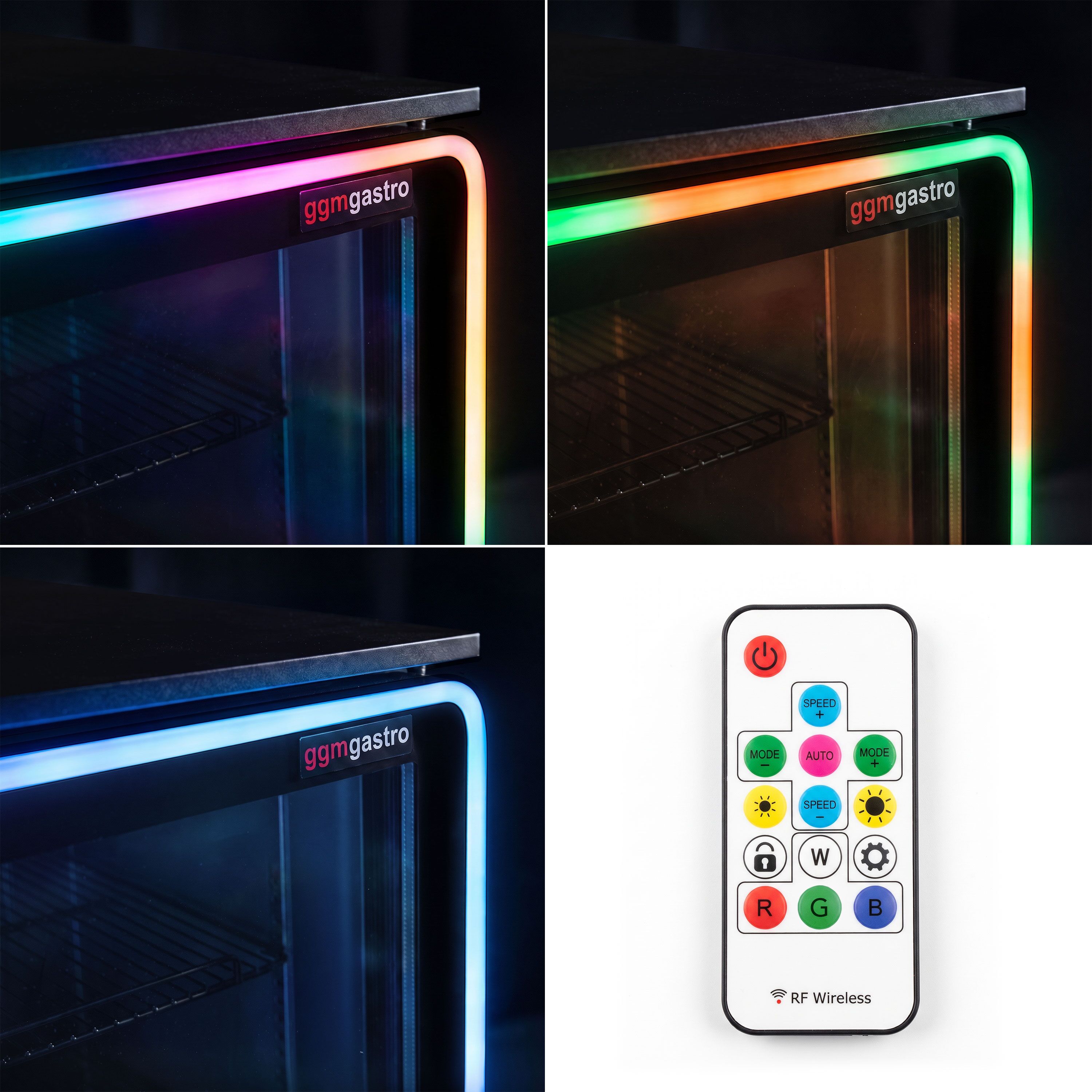 Bar fridge – 600mm – 130 litres – with 1 LED glass hinged door