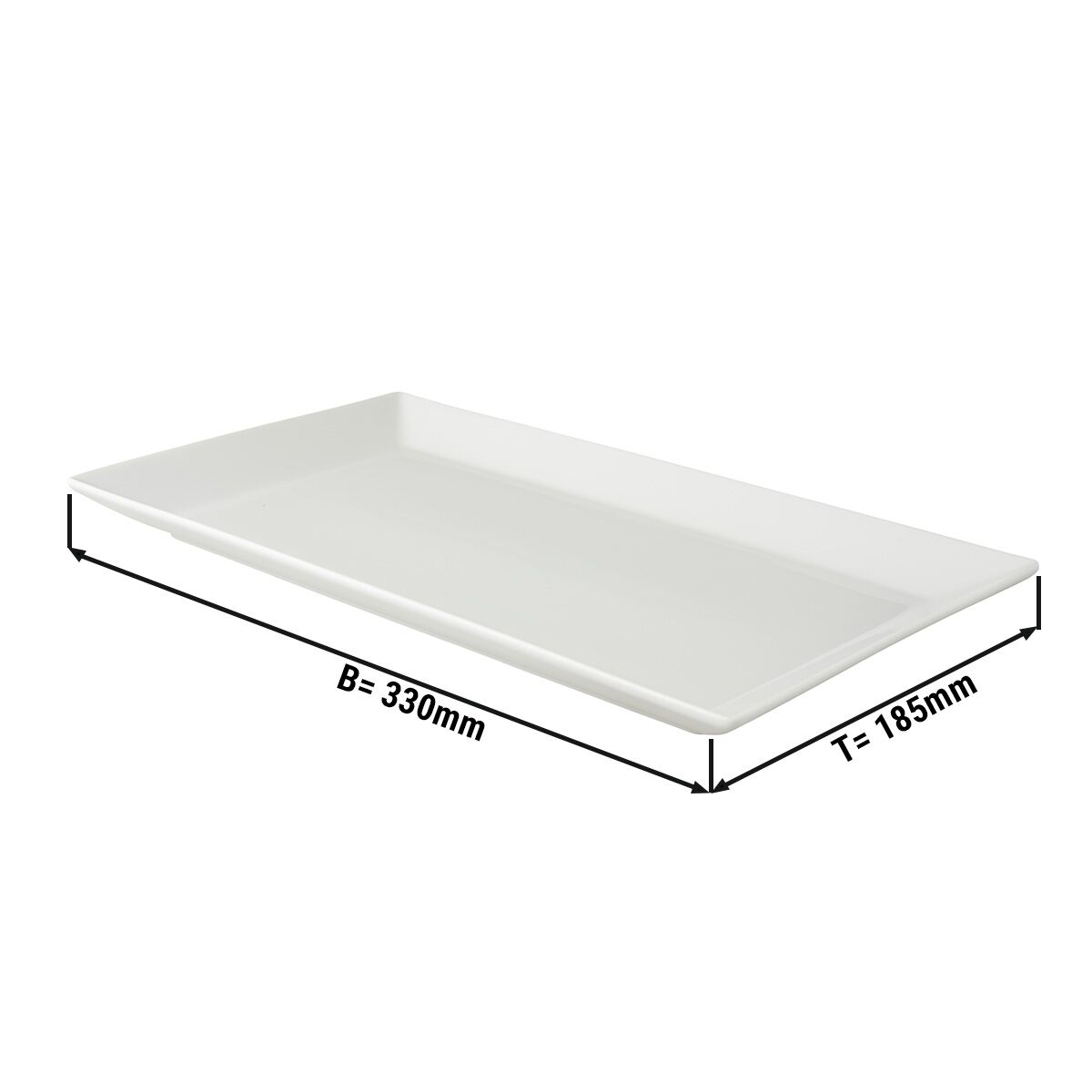 (12 pcs) WHITE DELIGHT - Assiette à steak - 330x185mm - Blanc