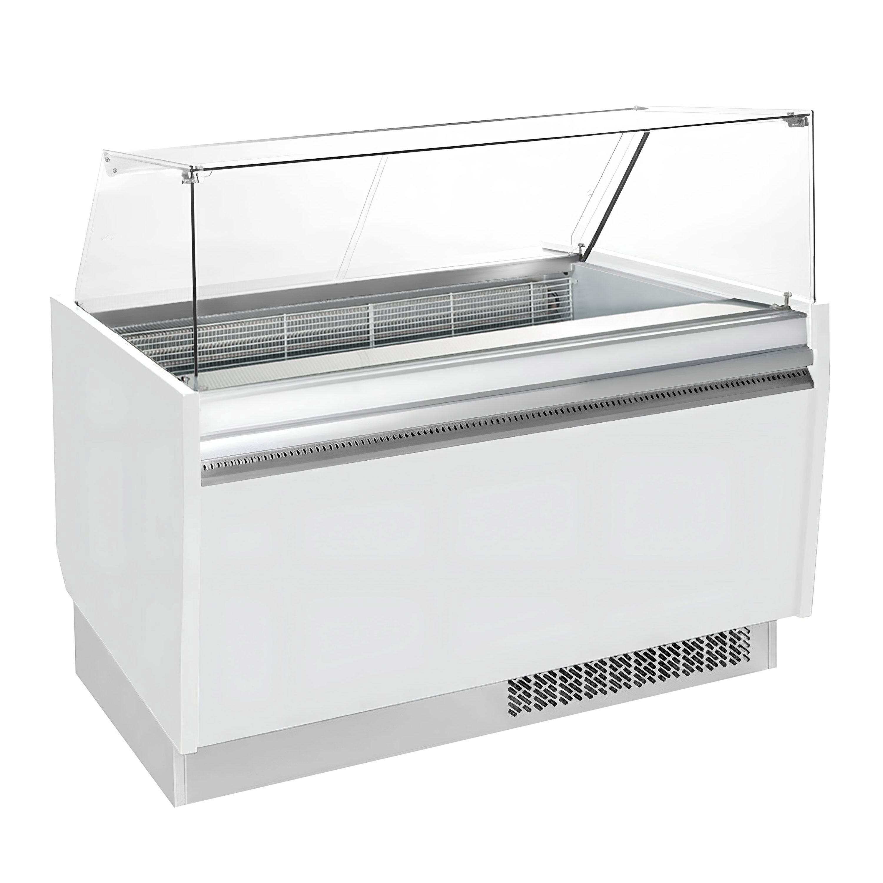 Vitrine à glace LIAM – 1560 mm – refroidissement statique – pour 13+13 bacs à glace de 5 litres – Blanc