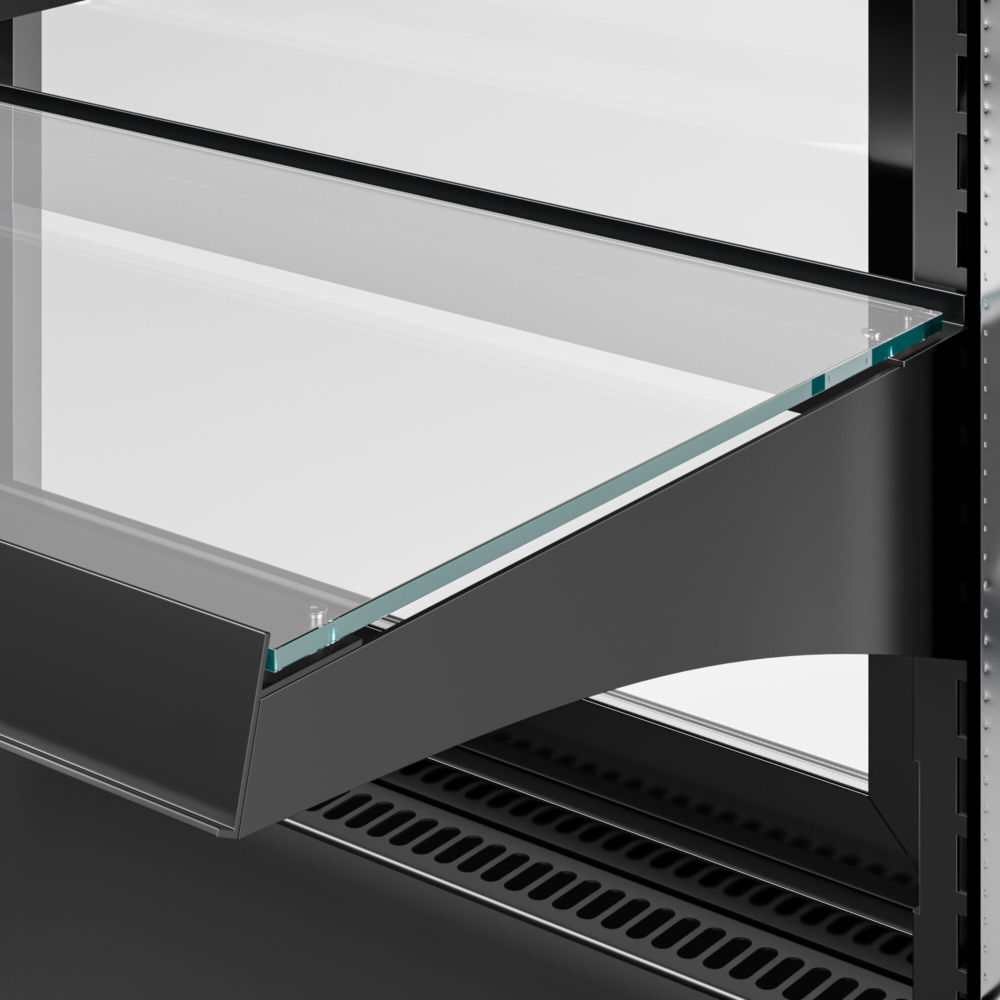 Comptoir vitrine réfrigérée HELSINKI - 1200x800mm - 199L - 4 étagères - +2/+8°C - Portes coulissantes vitrées
