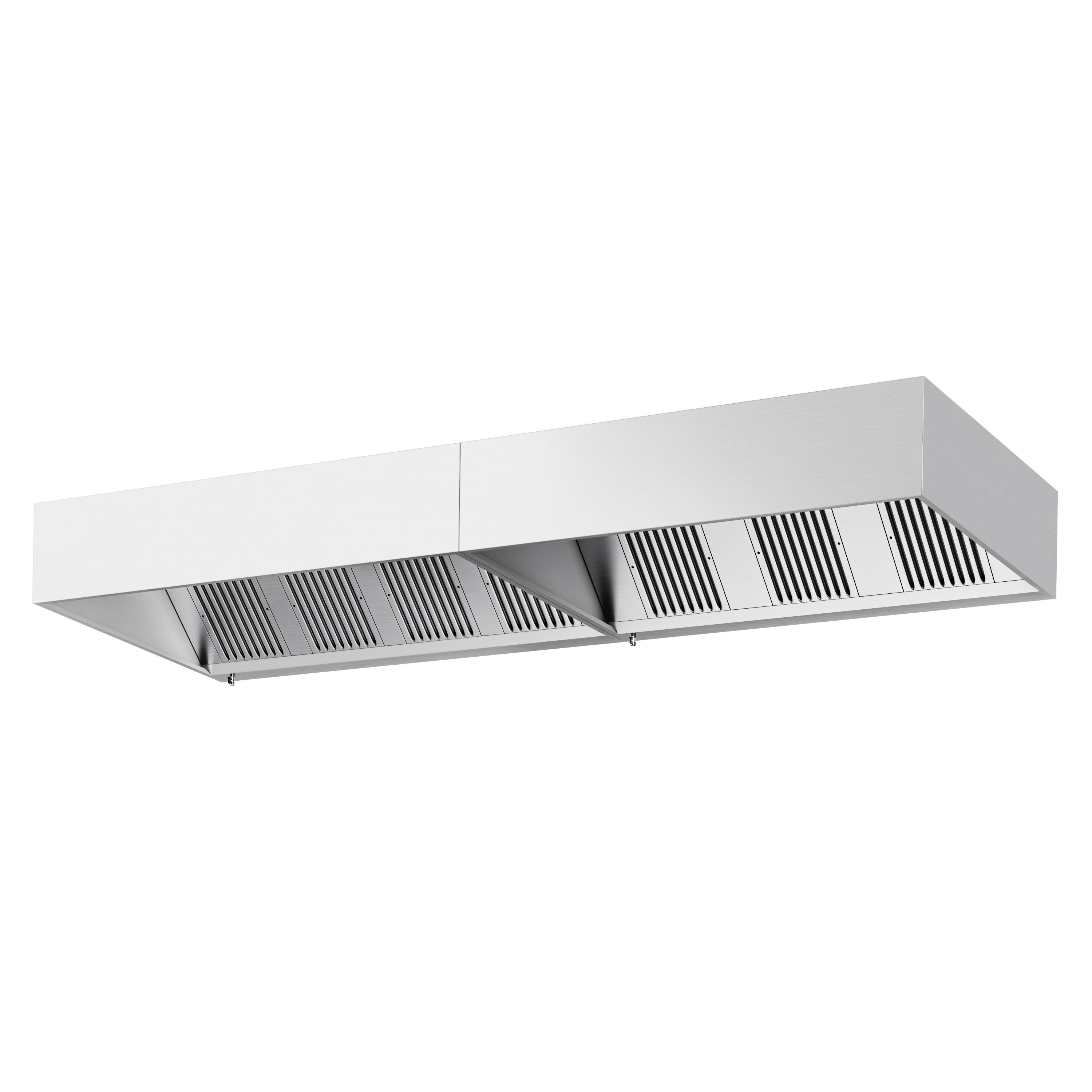 Hotte à adosser professionnelle - 4200mm - sans moteur - avec filtres et éclairage
