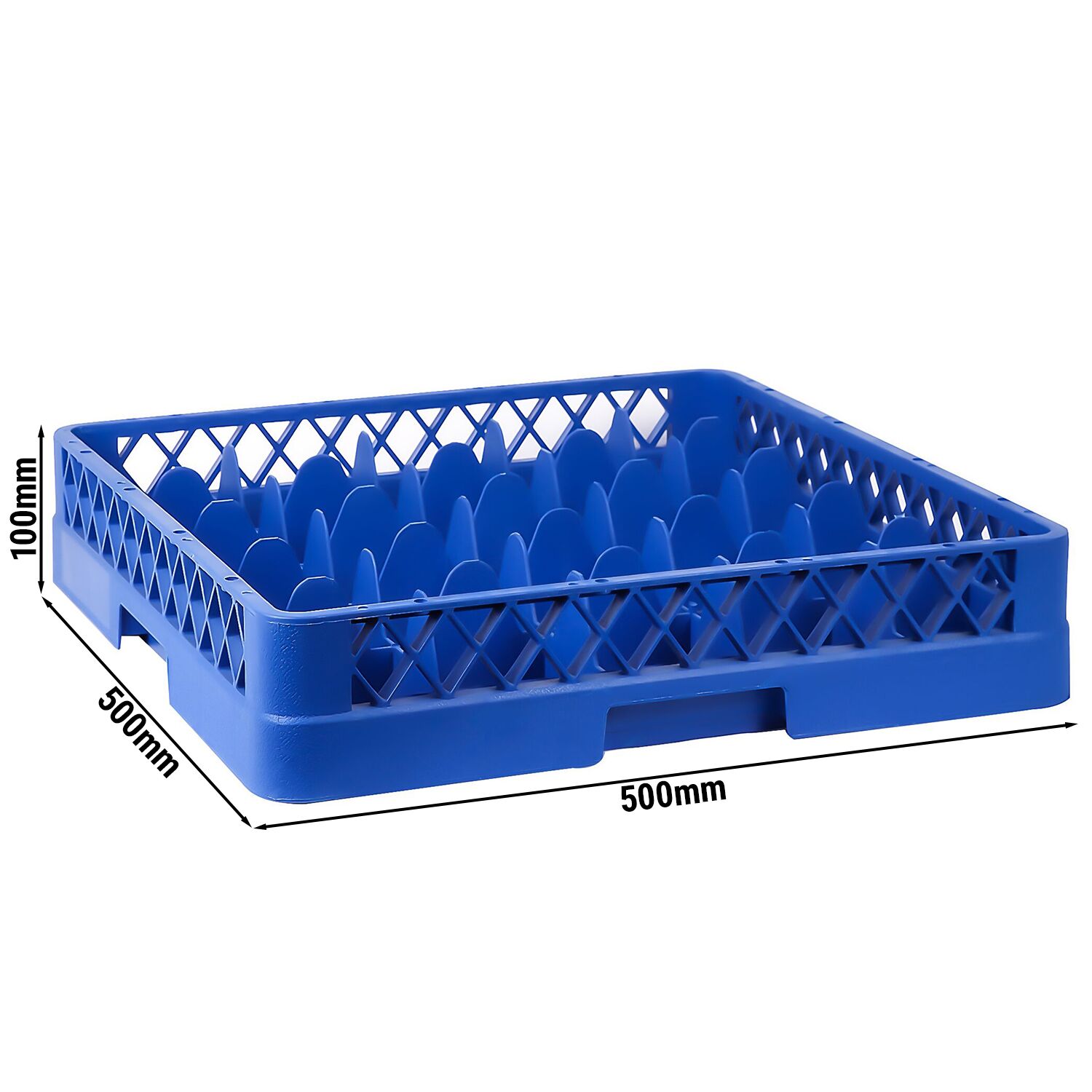 Glass Rack - 500x500mm - 25 compartments - Blue - compatible with ARU25N