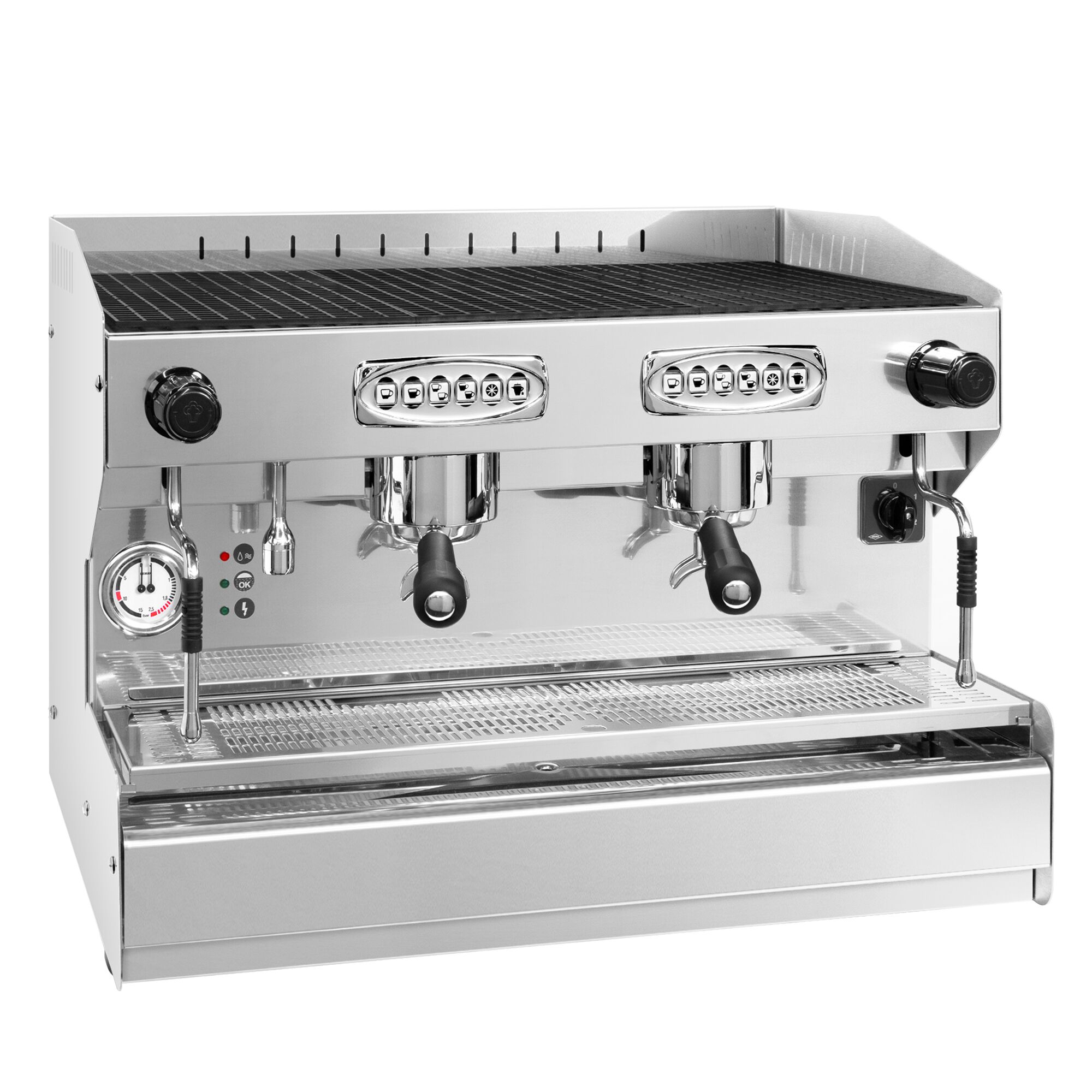 Machine à café porte-filtre « Allegro » – 2 groupes – avec système de préinfusion inclus