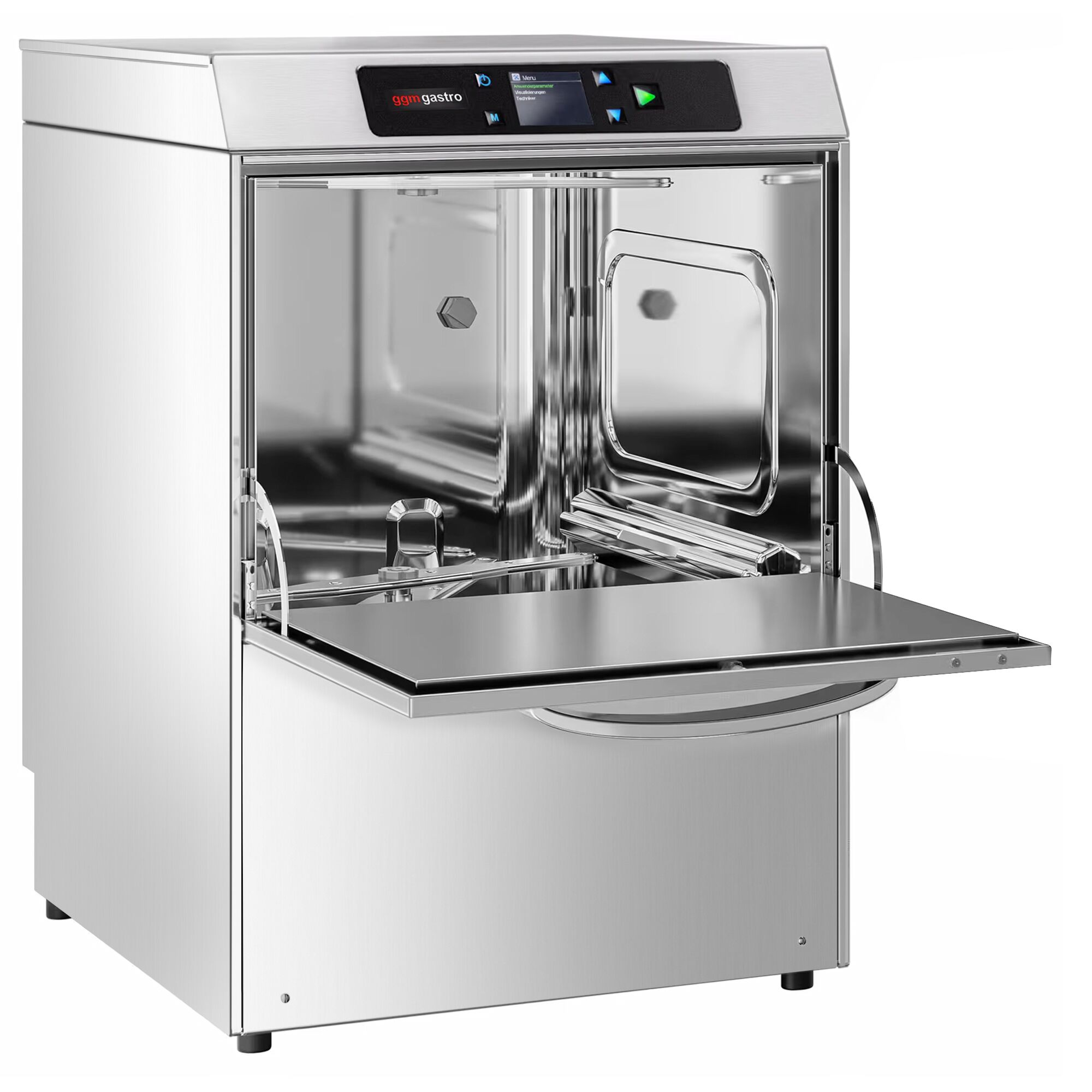 Lave-verres professionnel à double paroi - Numérique - 3,40kW - avec pompes à détergent, de liquide de rinçage et de vidange & option Wi‑Fi