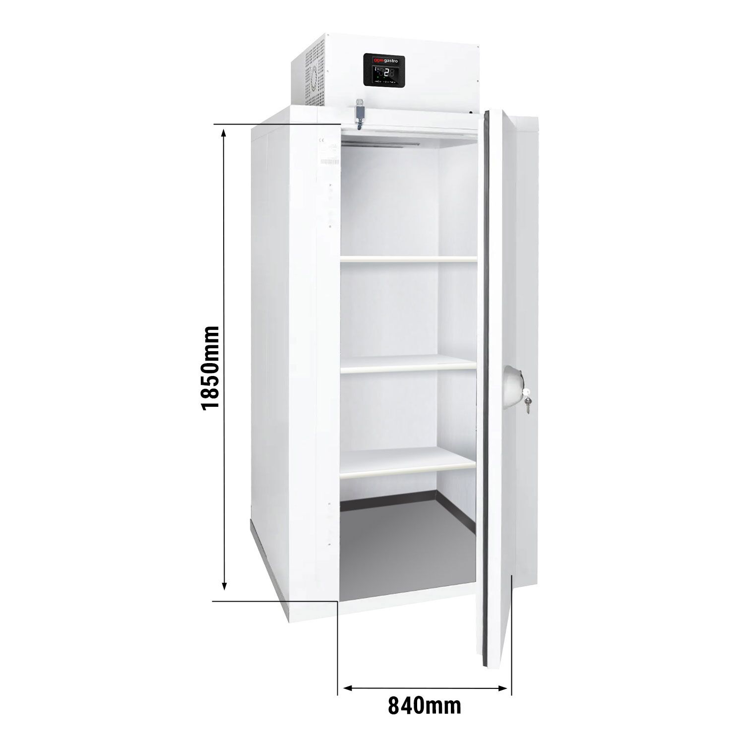 Chambre froide compacte - 1000 x 1100 mm - 1,59 m³ - avec 3 étagères