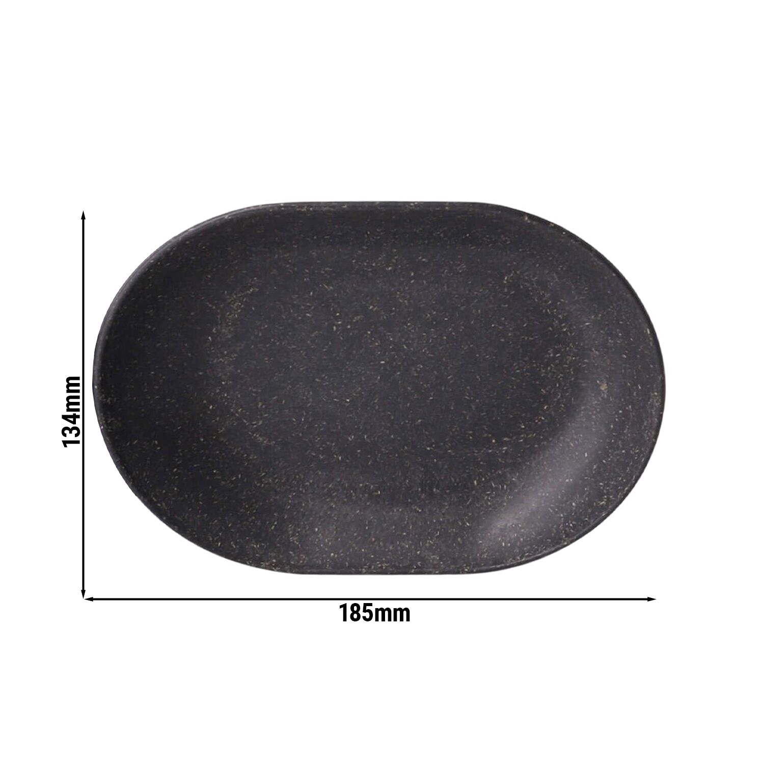 (60 pcs) Barquette réutilisable en PP - 270ml - 185x134mm - ovale - Gris