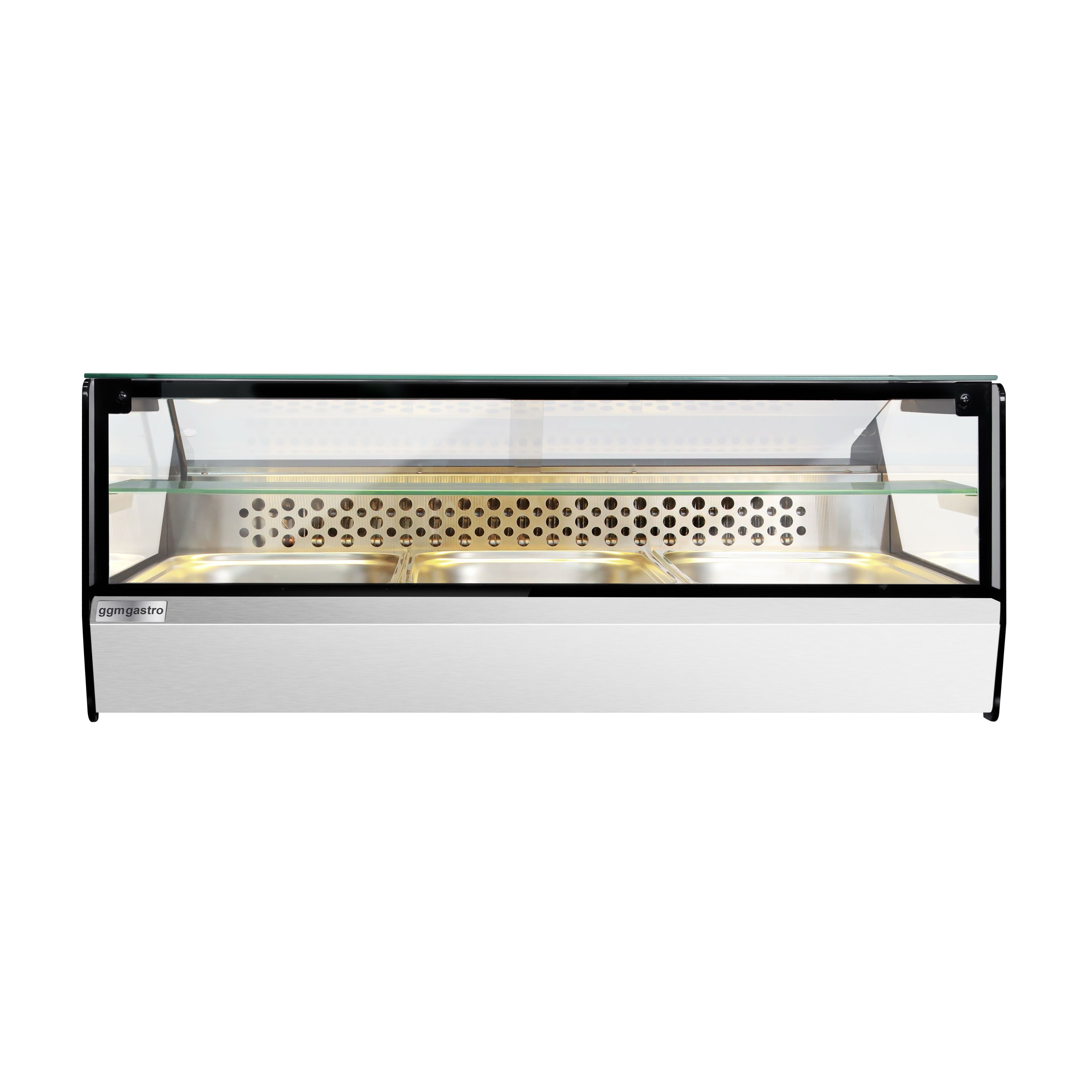 Vitrine réfrigérée de table - 870mm - portes coulissantes vitrées avant - pour poissons et viandes - pour 3x GN 1/1