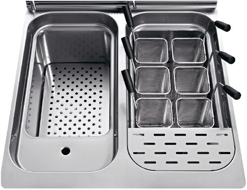 Commercial Gas Pasta Cooker - Twin Tank - Freestanding - 30L + 30L - 20kW - with Drain Tap