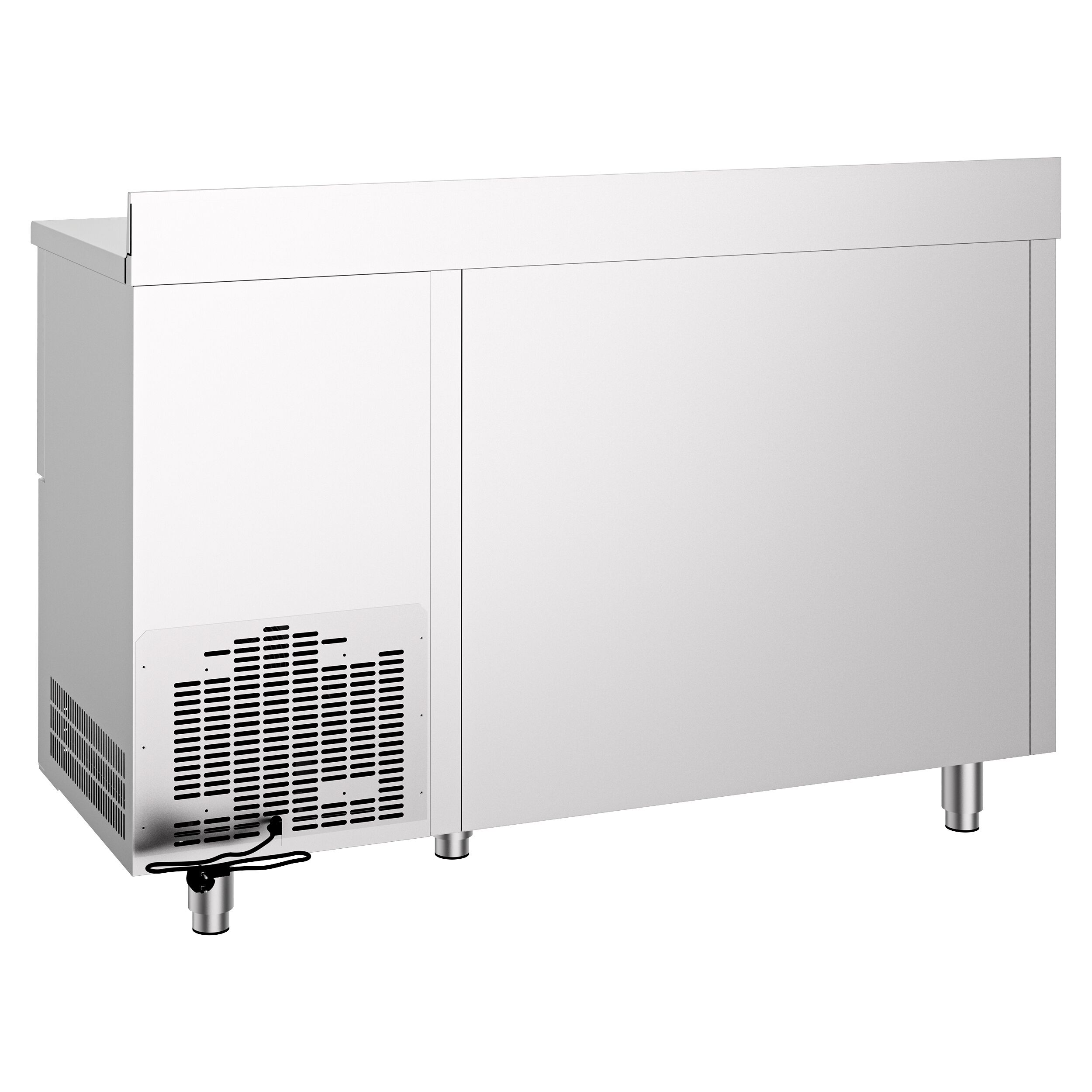 Arrière-bar réfrigéré professionnel PREMIUM - 1580 x 600 mm - avec 2 portes vitrées - avec dosseret - avec tiroir à marc de café