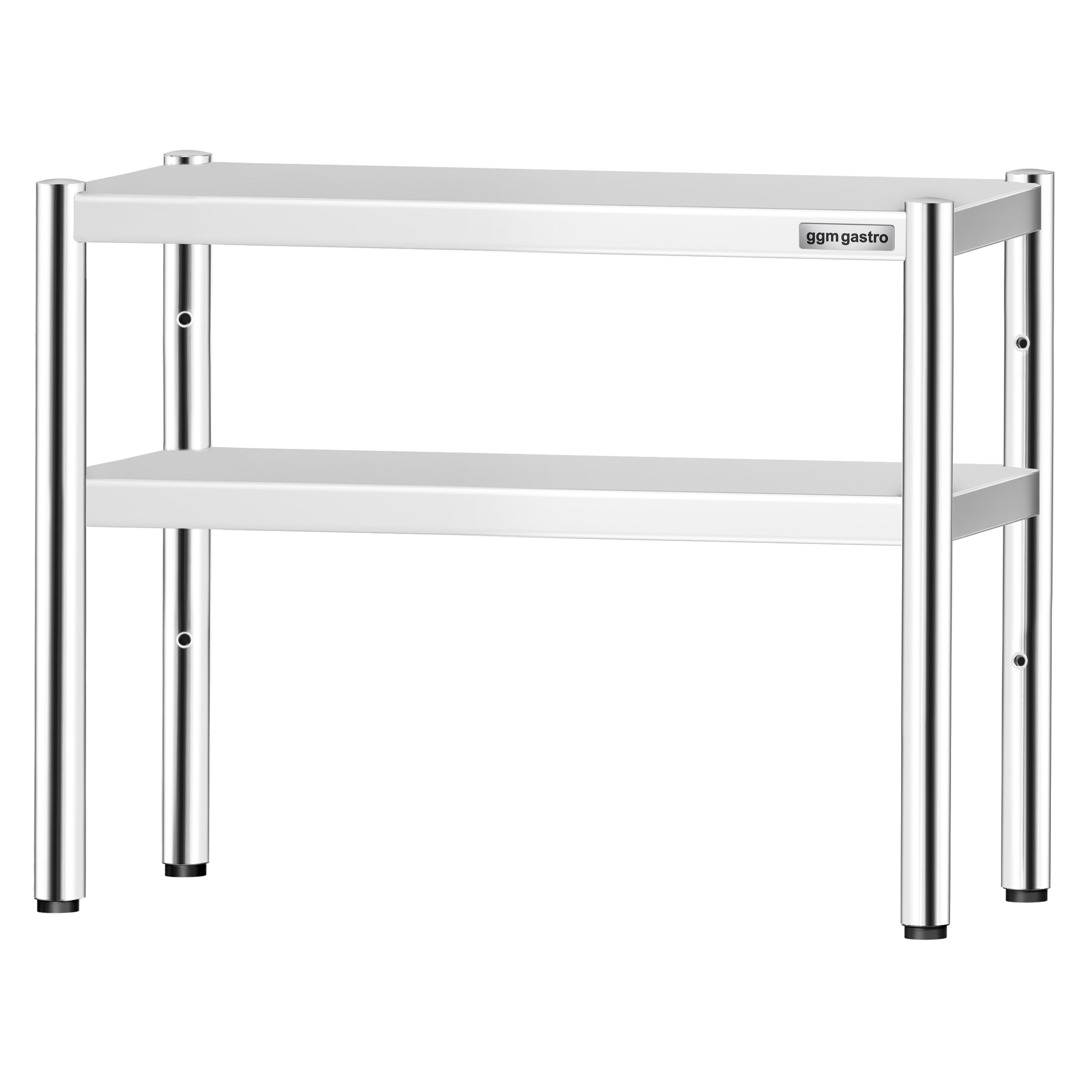 Étagère supérieure en inox – 2 niveaux – 800 × 370 mm – hauteur réglable