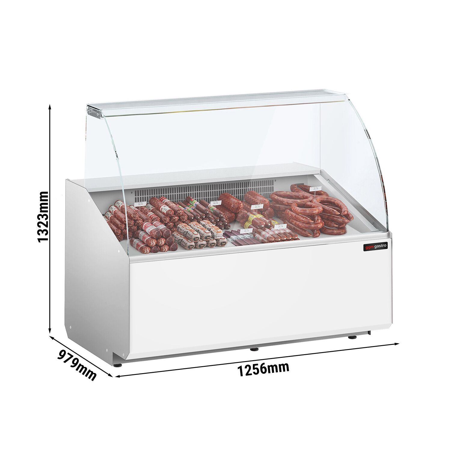 Serve Over Counter - 1256x979mm - front panel white - capacity 262 litres