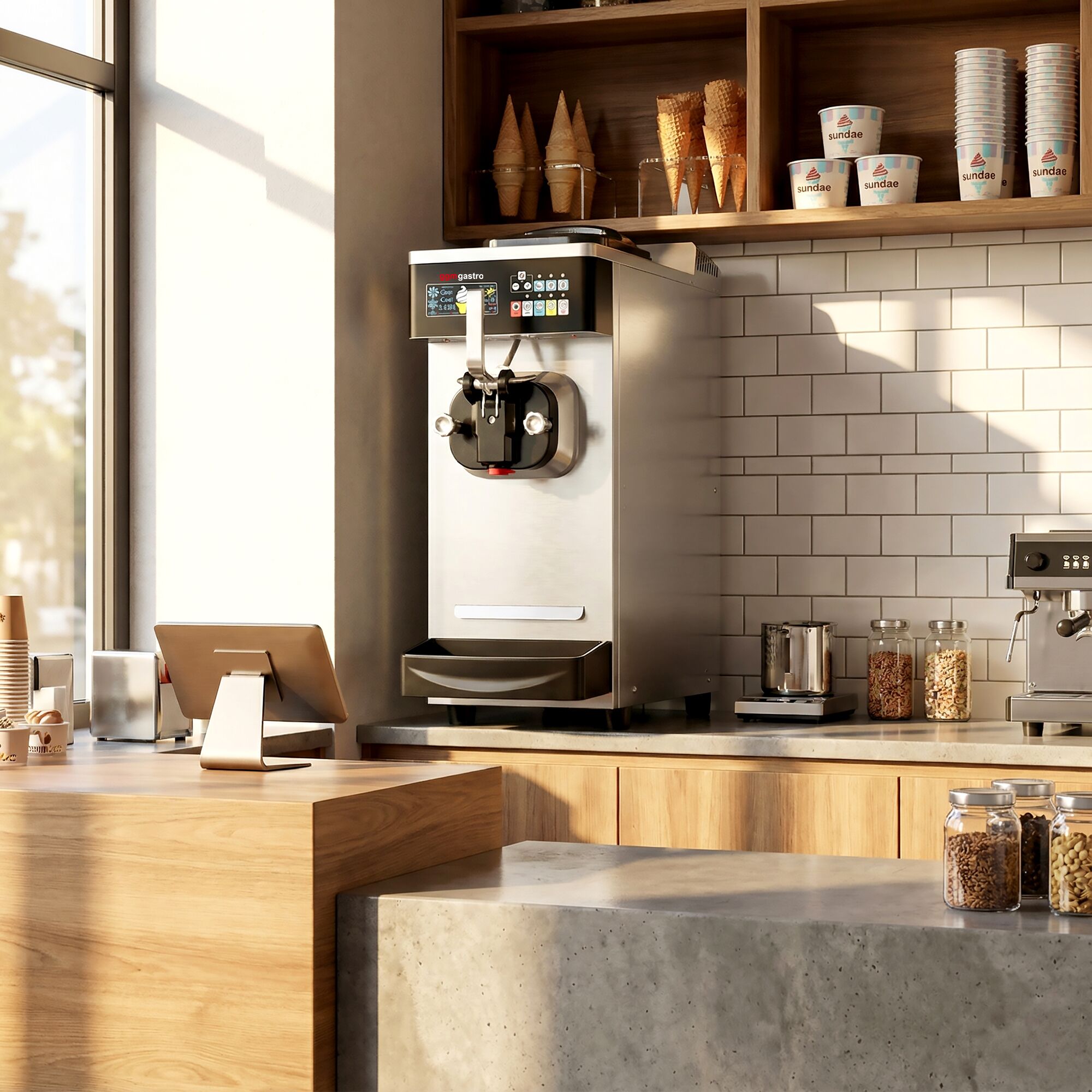 Machine à glace à l’italienne - 20-26L/h - 1,6kW - À poser