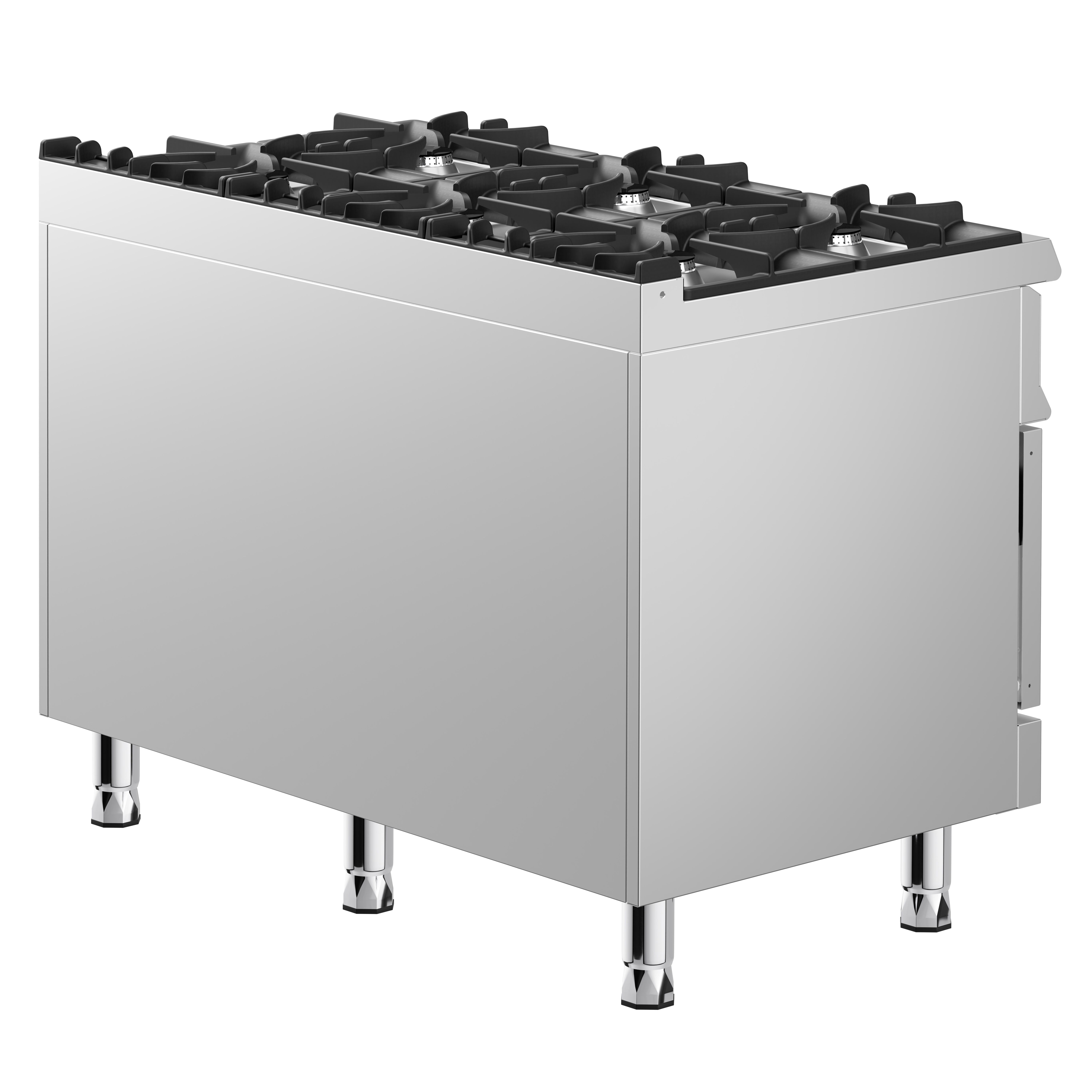 Fourneau à gaz – 45 kW – 6 brûleurs – avec four à gaz statique et soubassement ouvert – 6 kW