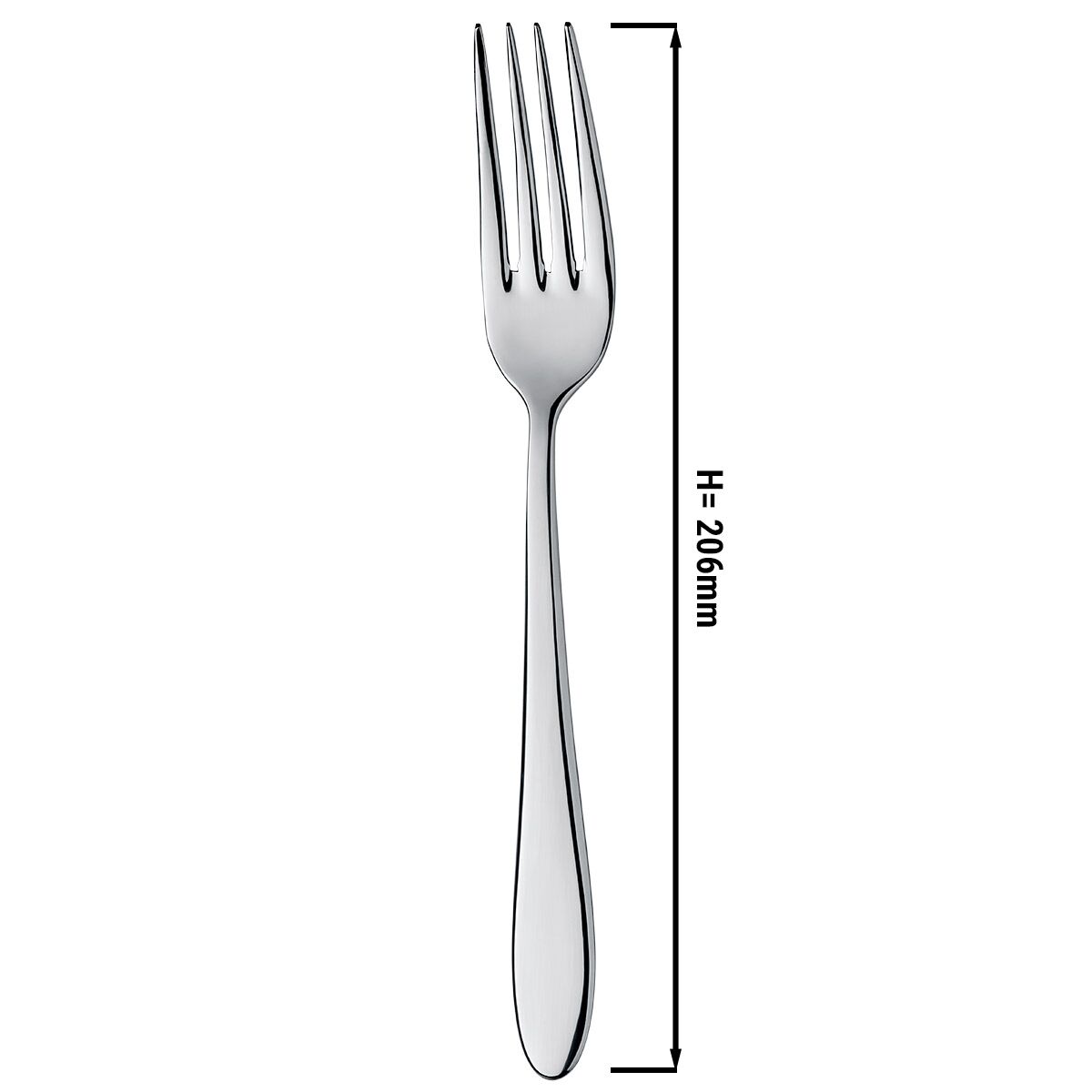 (12 pcs) Fourchette de menu Leandro - Acier inoxydable 18/10 - 206mm - 12 pièces
