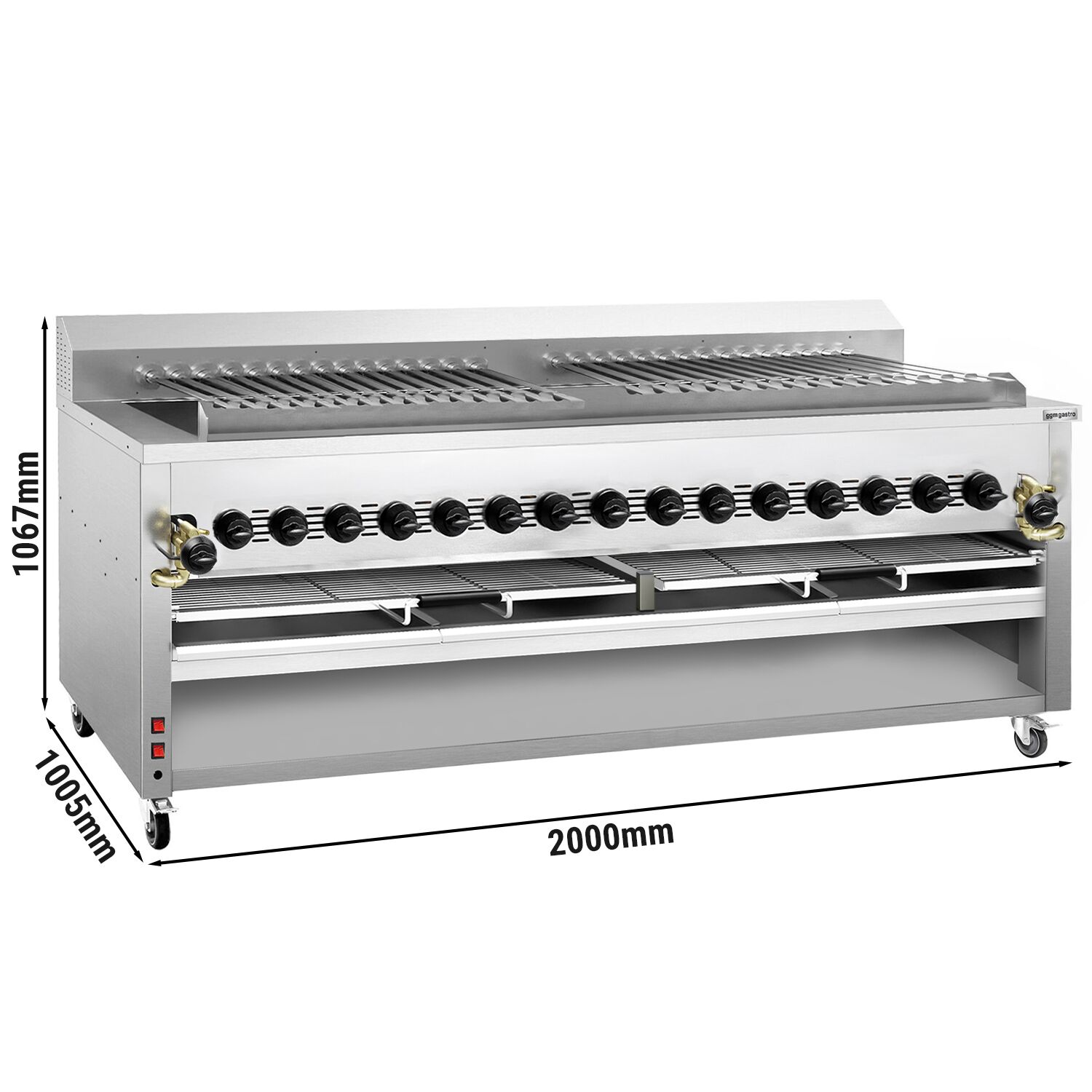Commercial Gas Adana & Shish Kebab Skewer Grill – 30 Auto‑Rotate Skewers - 15 Burners - 23 Included