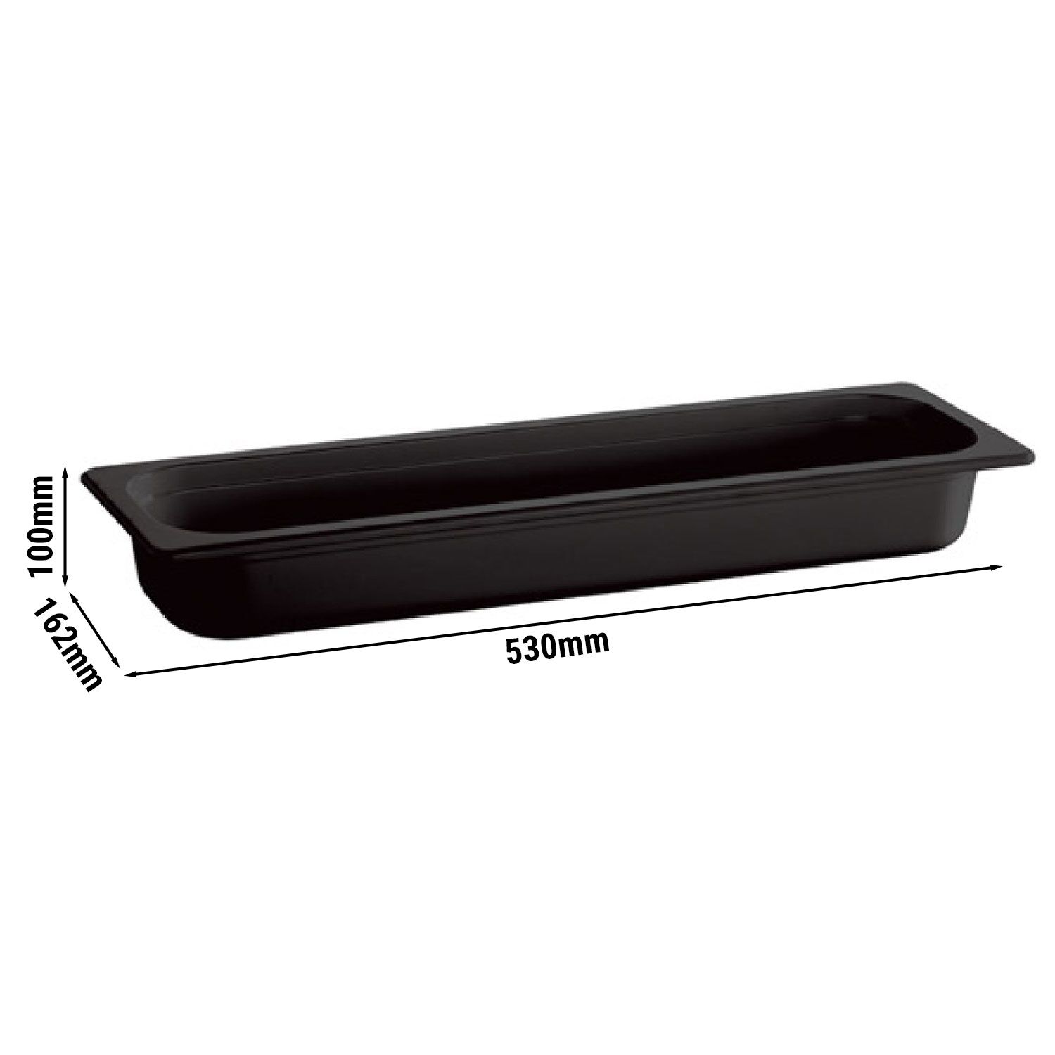 (6 pièces) Bac en mélamine GN 2/4 - ECOLINE - 4,3 litres - Hauteur : 100 mm
