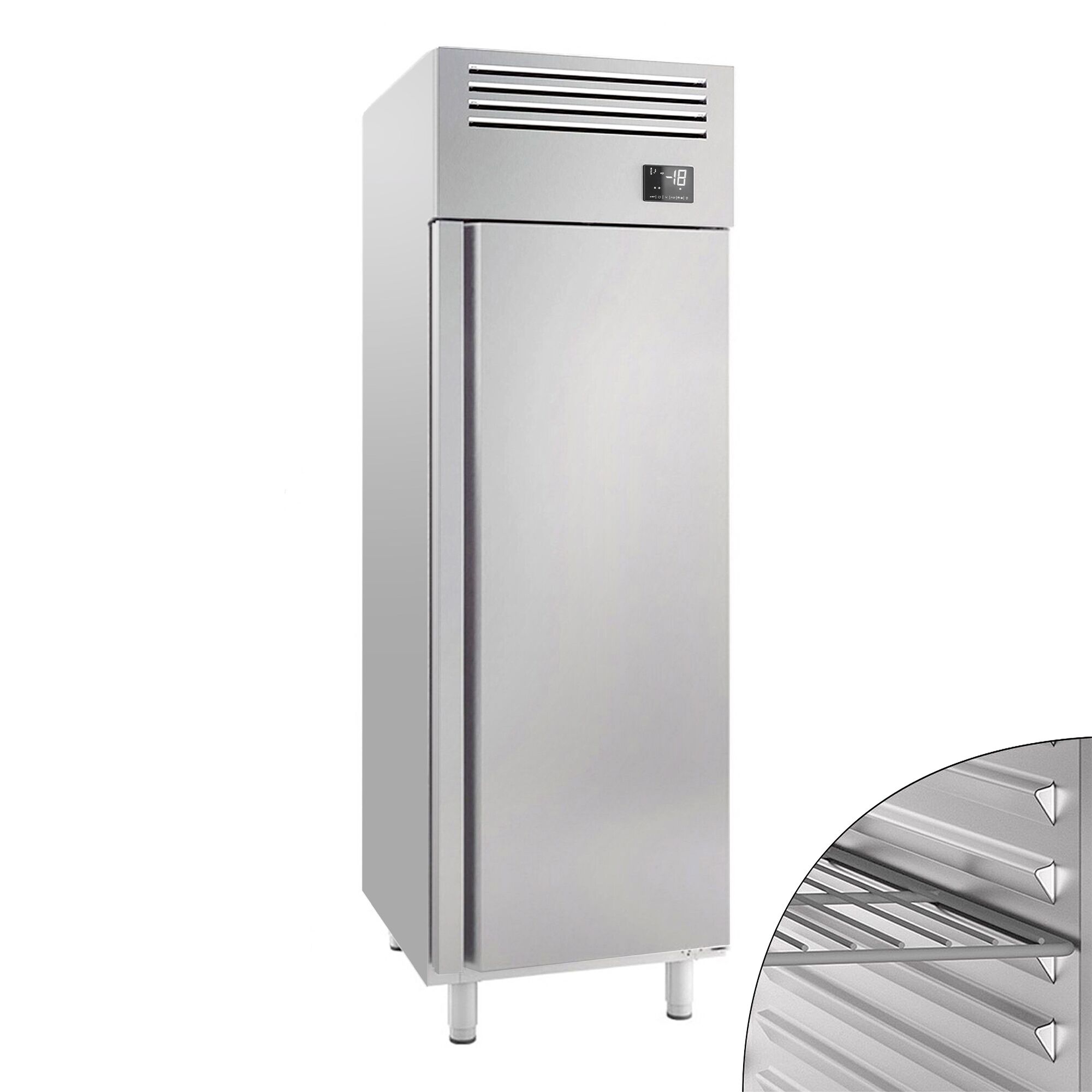 Armoire réfrigérée négative en acier inoxydable PREMIUM PLUS – GN 2/1 – 560 litres – avec 1 porte