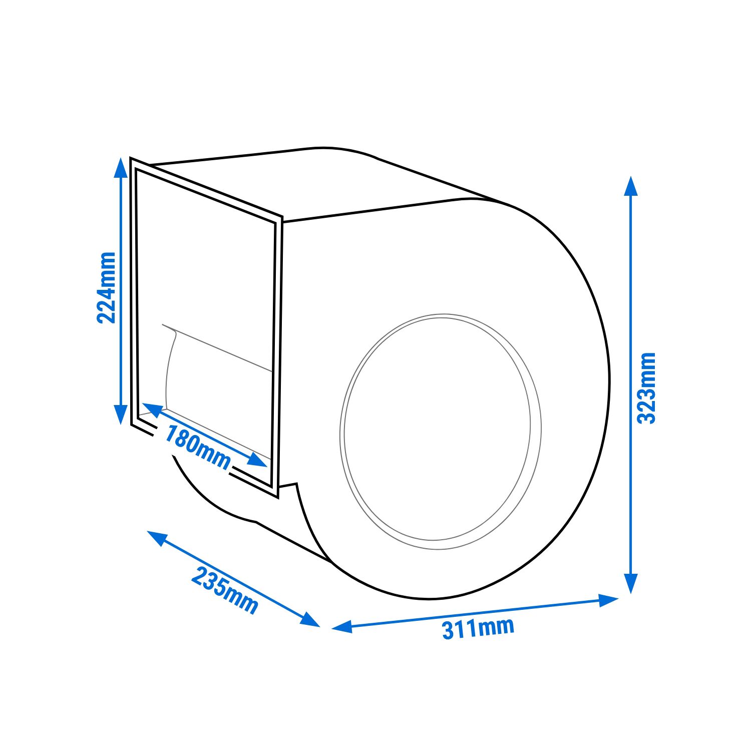 Commercial Centrifugal Extraction Fan 1500 m³/h - 230V - for Fan Box