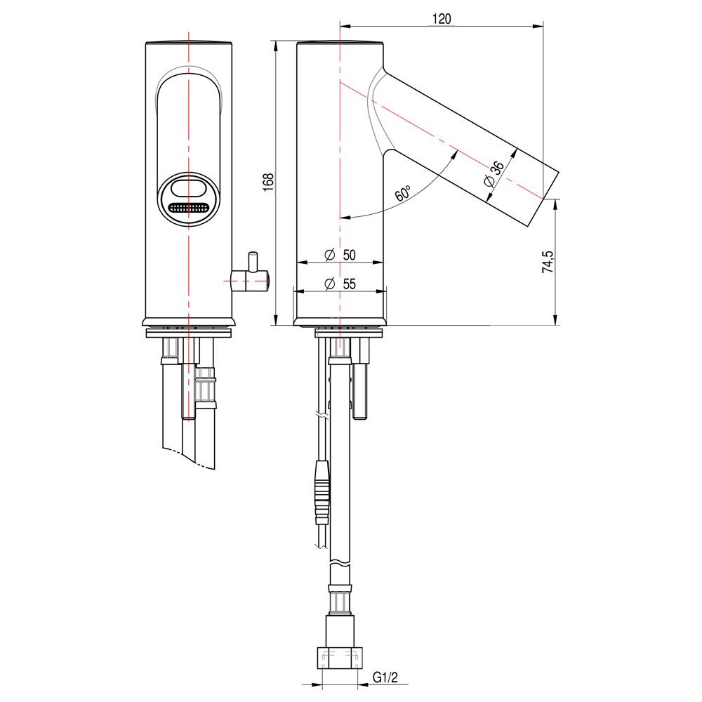 Mitigeur monotrou Premium - avec capteur infrarouge & valve flexible sans reflux