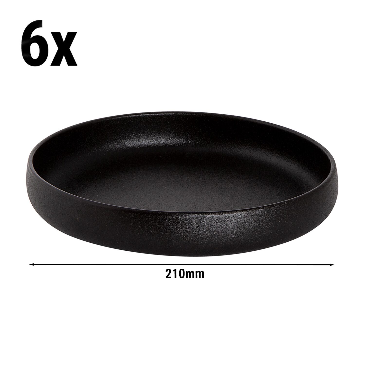 (6 st) Universe - Djup tallrik - Maastricht - porslin - Ø 21 cm - svart