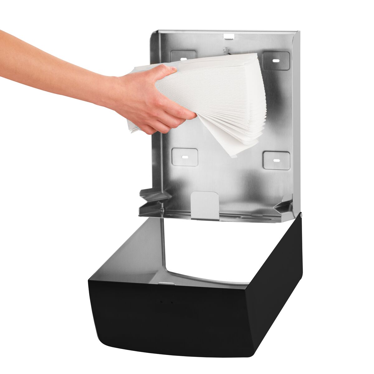 AIR-WOLF | Commercial Wall Mounted Stainless Steel Paper Towel Dispenser – Black - C/Z-Fold