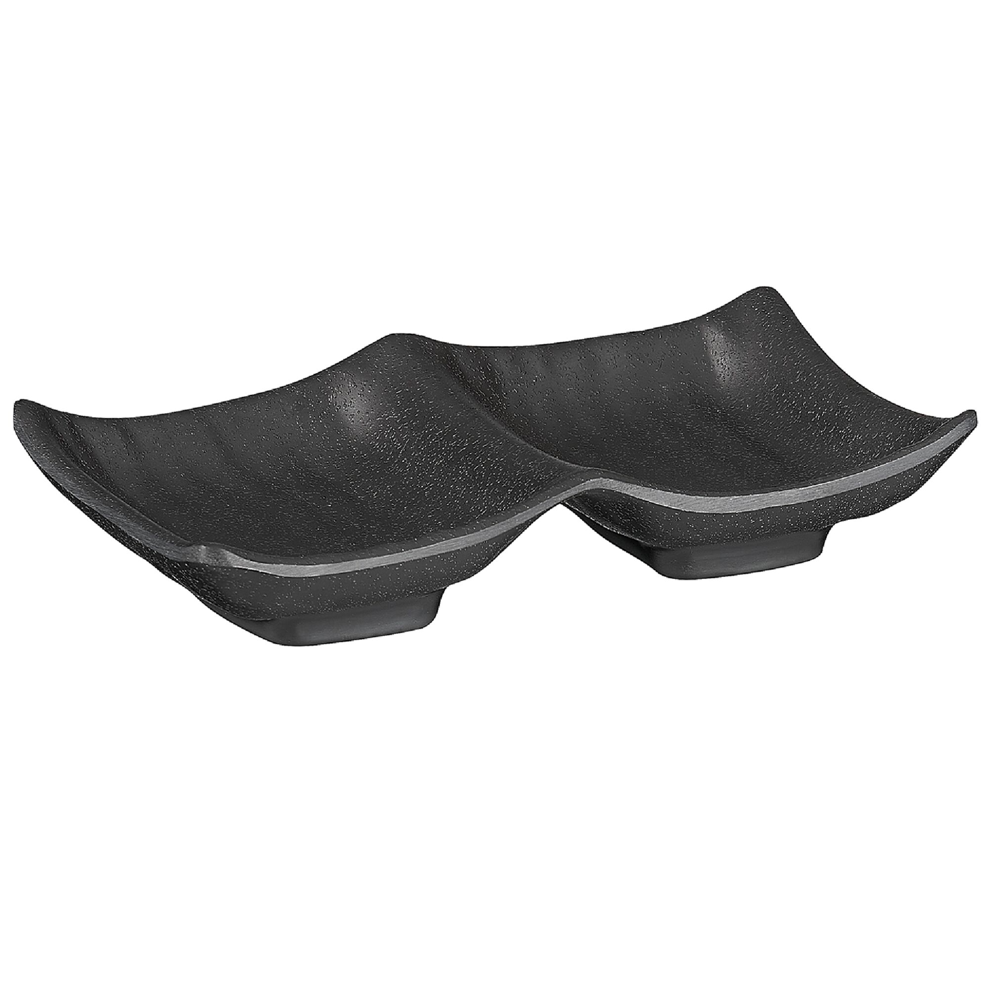 (6 pièces) Bol double - ZEN - Mélamine - 140 x 90 mm - Noir