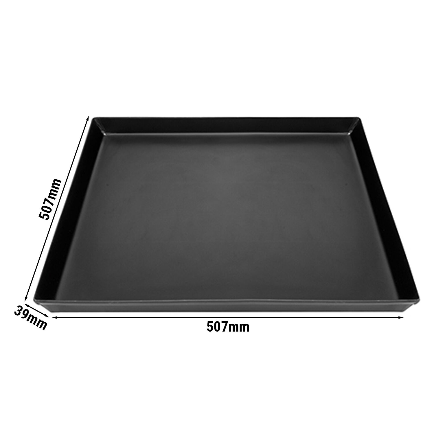 Plaque à pizza - tôle bleue - rectangulaire - 500x500x30 mm