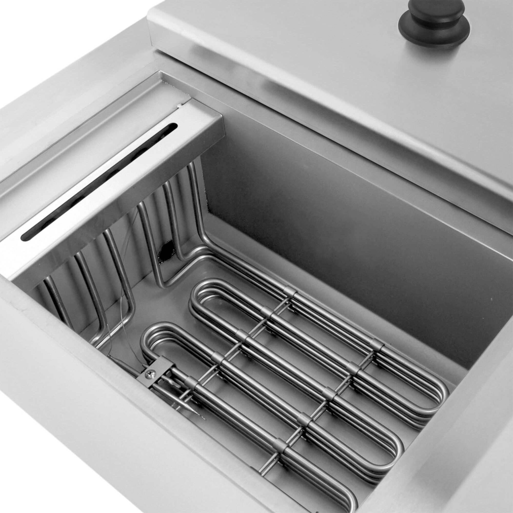 Friteuse électrique double – 600 mm – 13+13 litres – 9 kW – avec robinet de vidange
