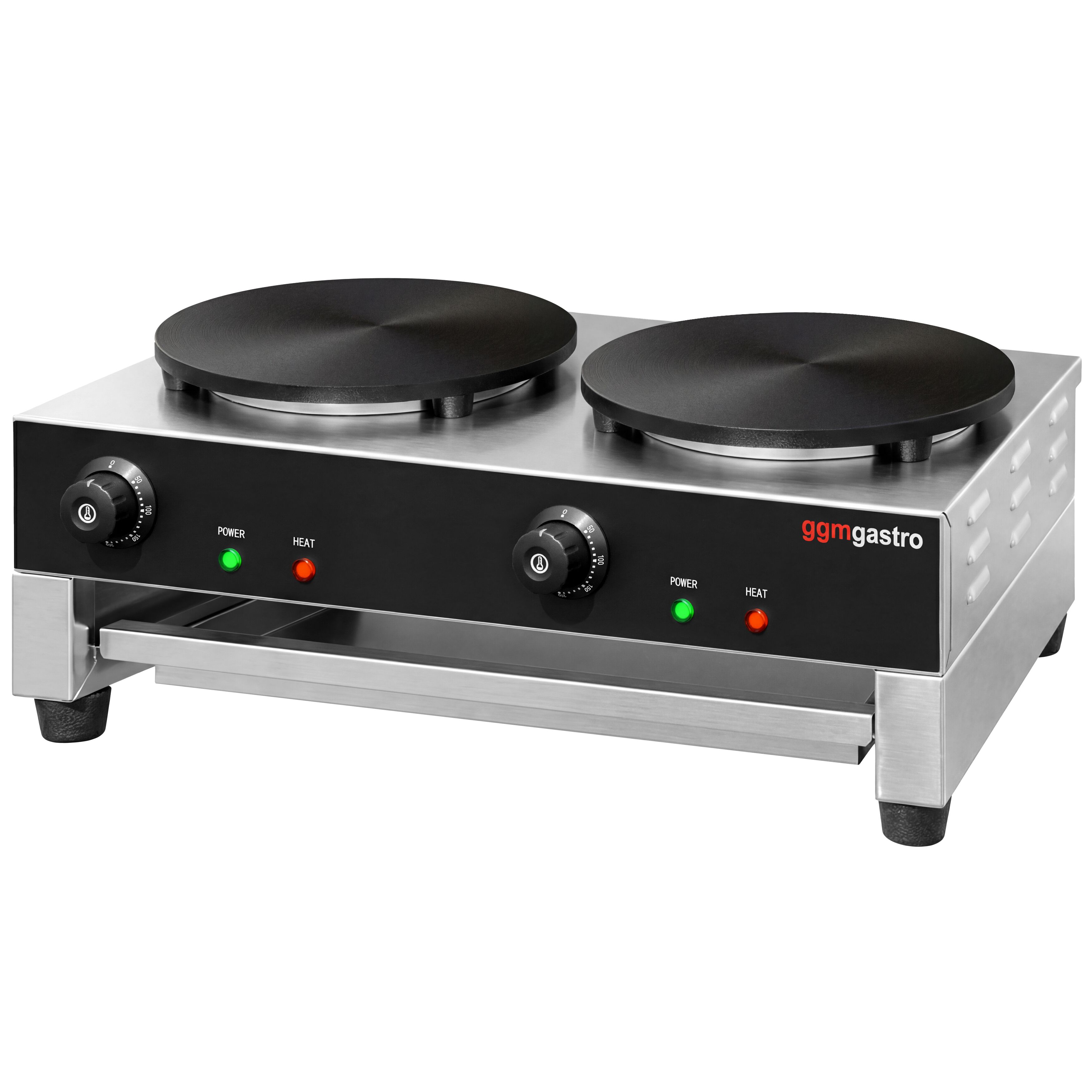 Crêpière professionnelle - Thermostat réglable - Double - Ø 400mm